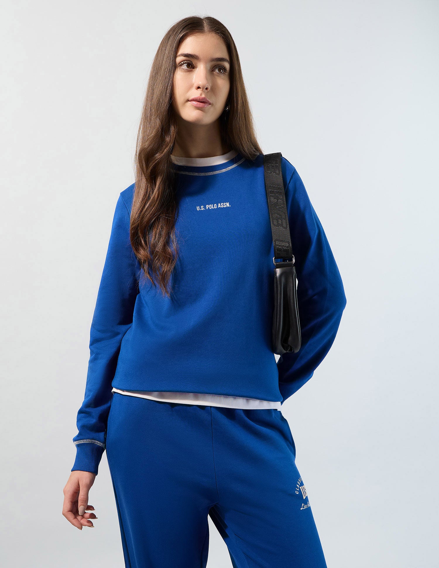 Regular Fit Solid Sweatshirt Bright Blue - U.S. POLO ASSN. | Large