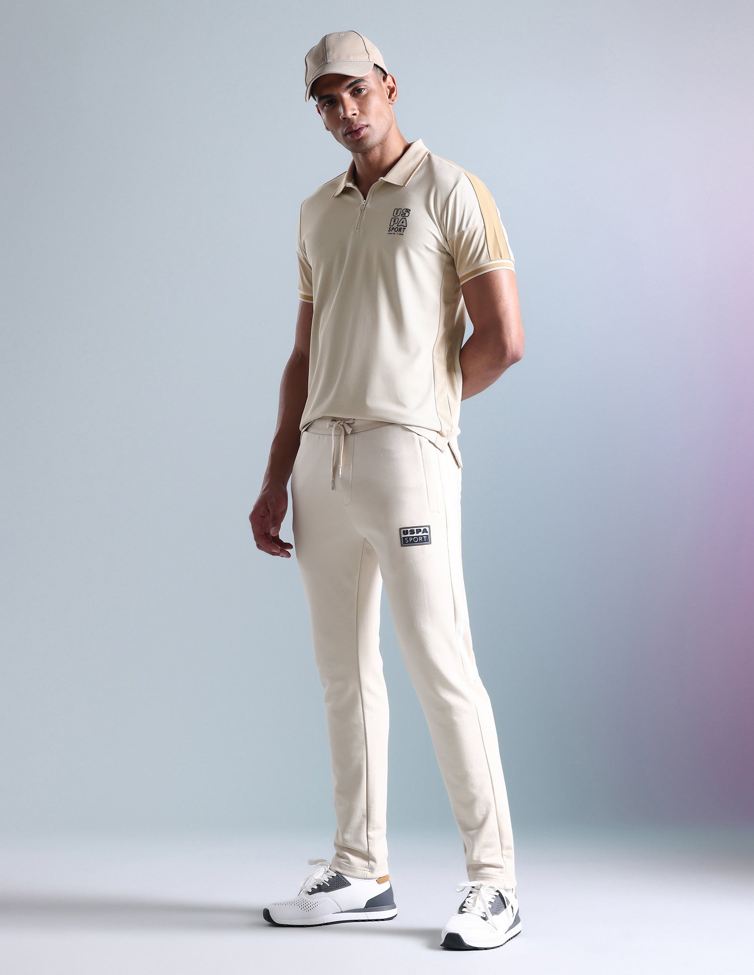 Tipped Collar Slim Fit Polo Shirt Beige - U.S. Polo Assn. India | Large