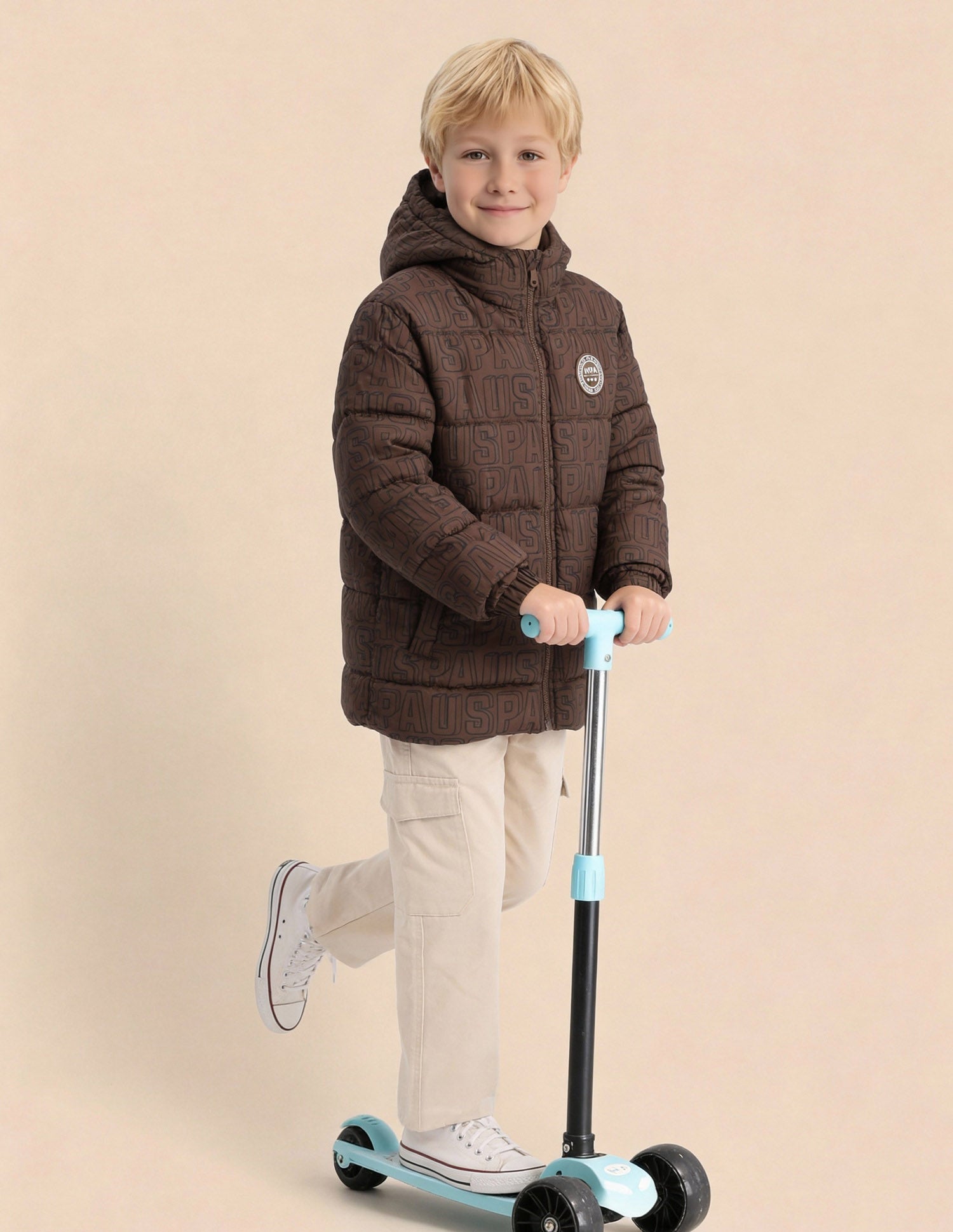 Boys Brand Printed Puffer Jacket