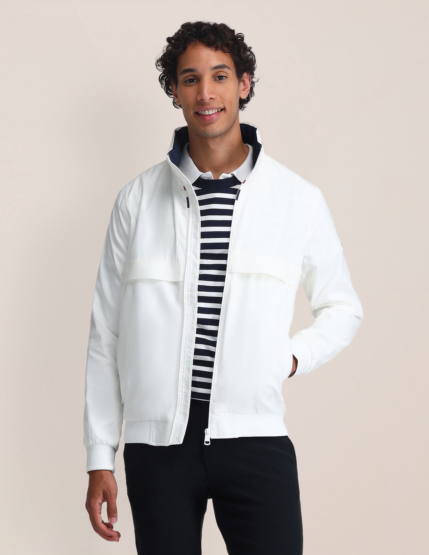 Brand Printed Regular Fit Jacket