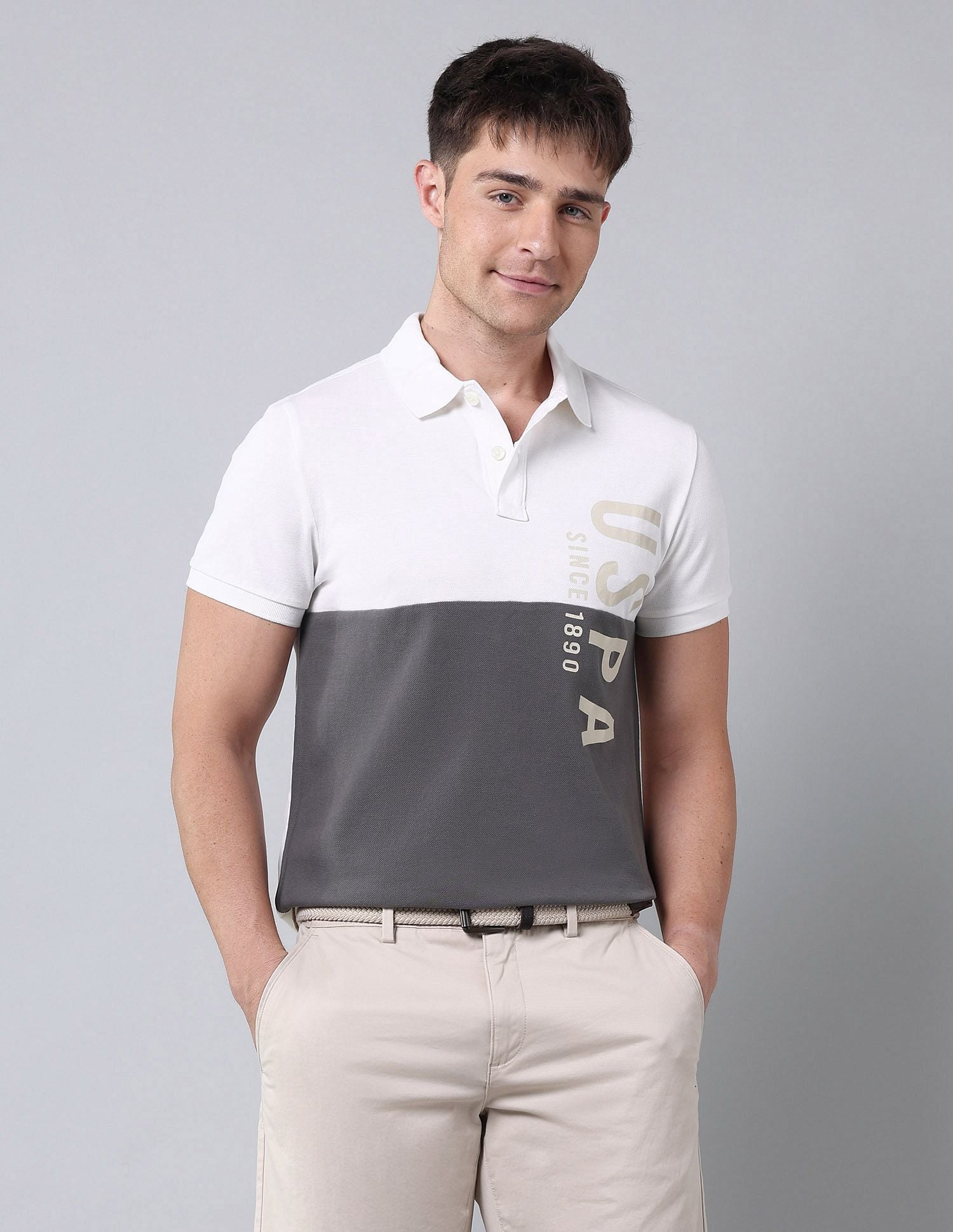 Cut & Sew Muscle Fit Polo Shirt