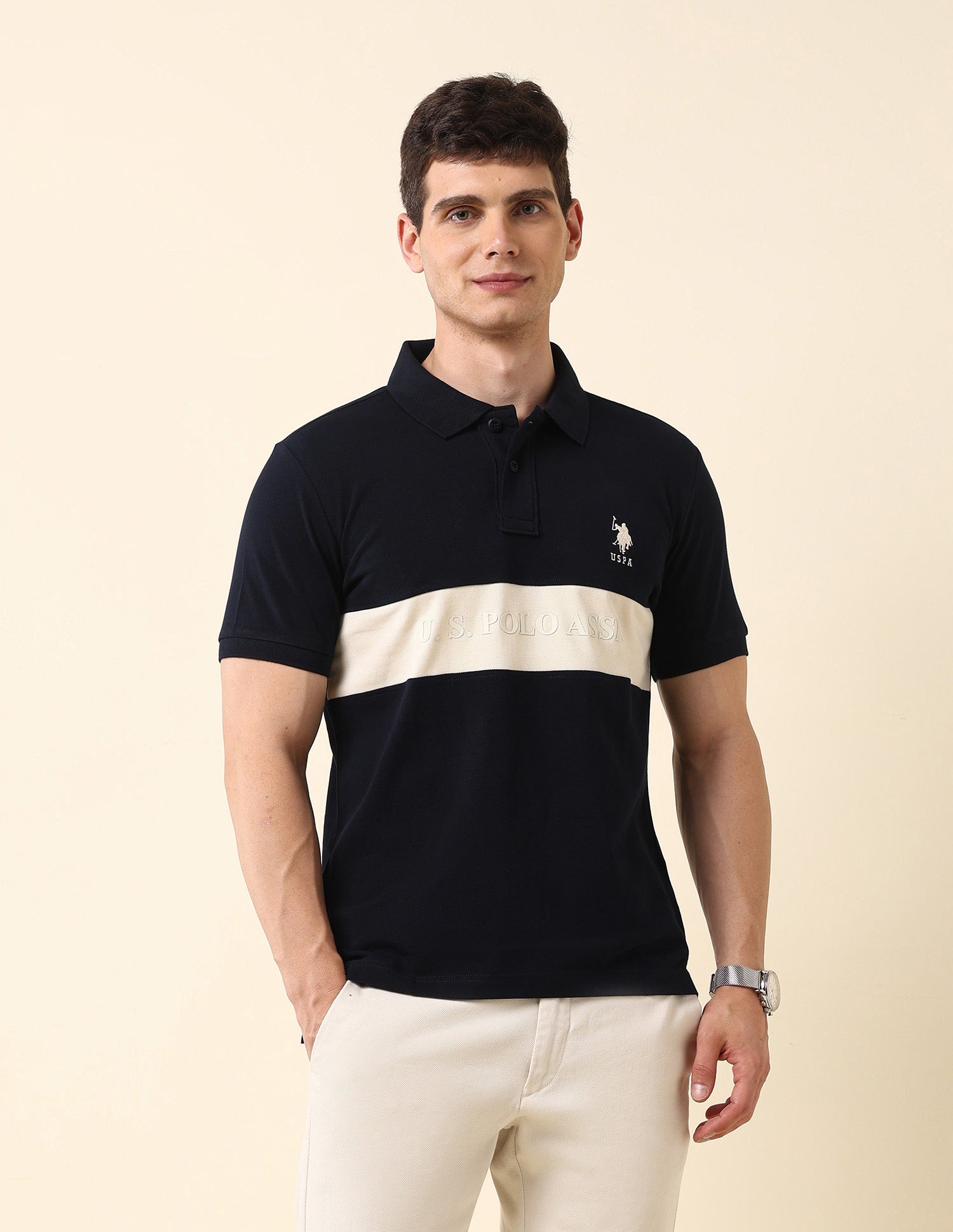 Brand Embossed Classic Polo Shirt