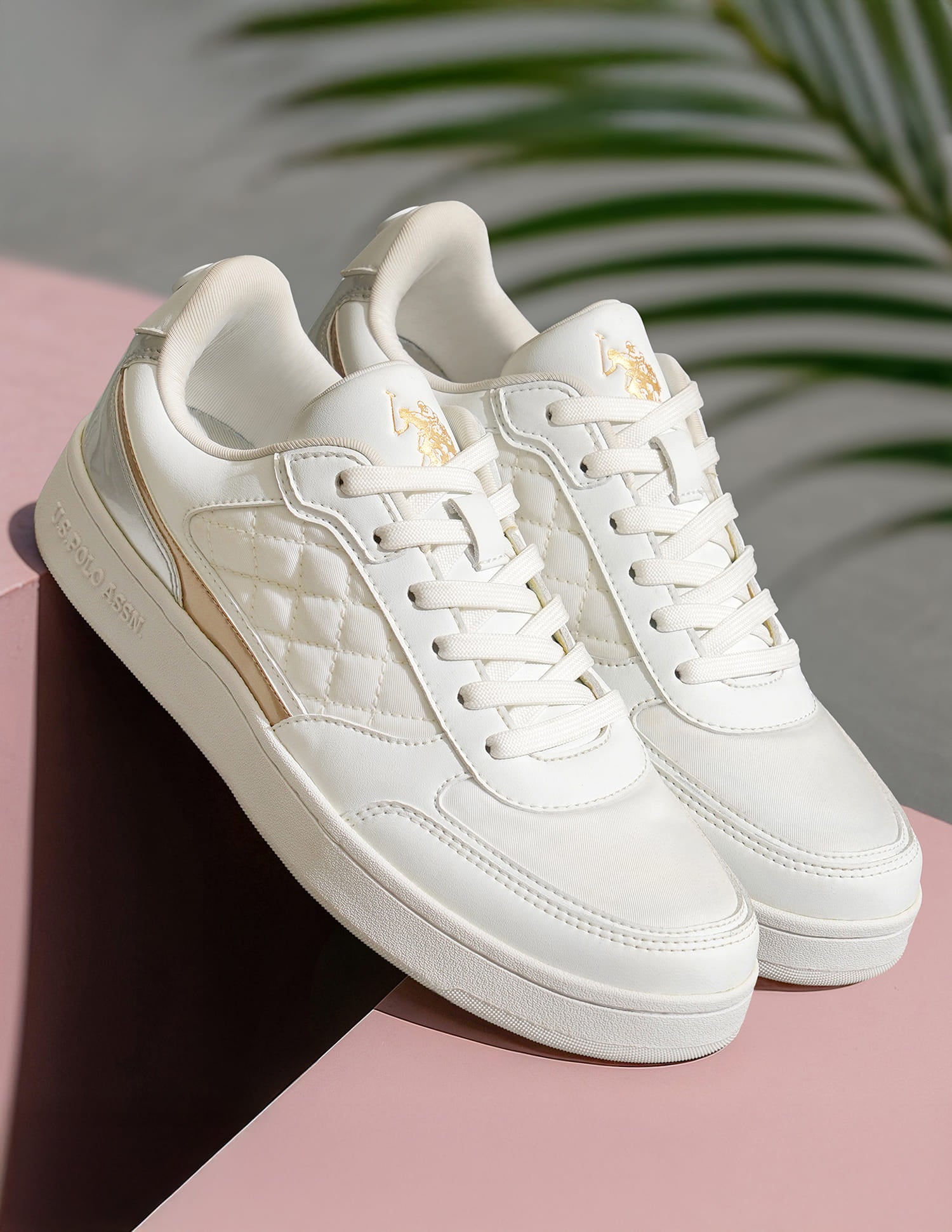 Women Sophie 2.0 Metallic Sneakers Off White - U.S. Polo Assn. India | Large