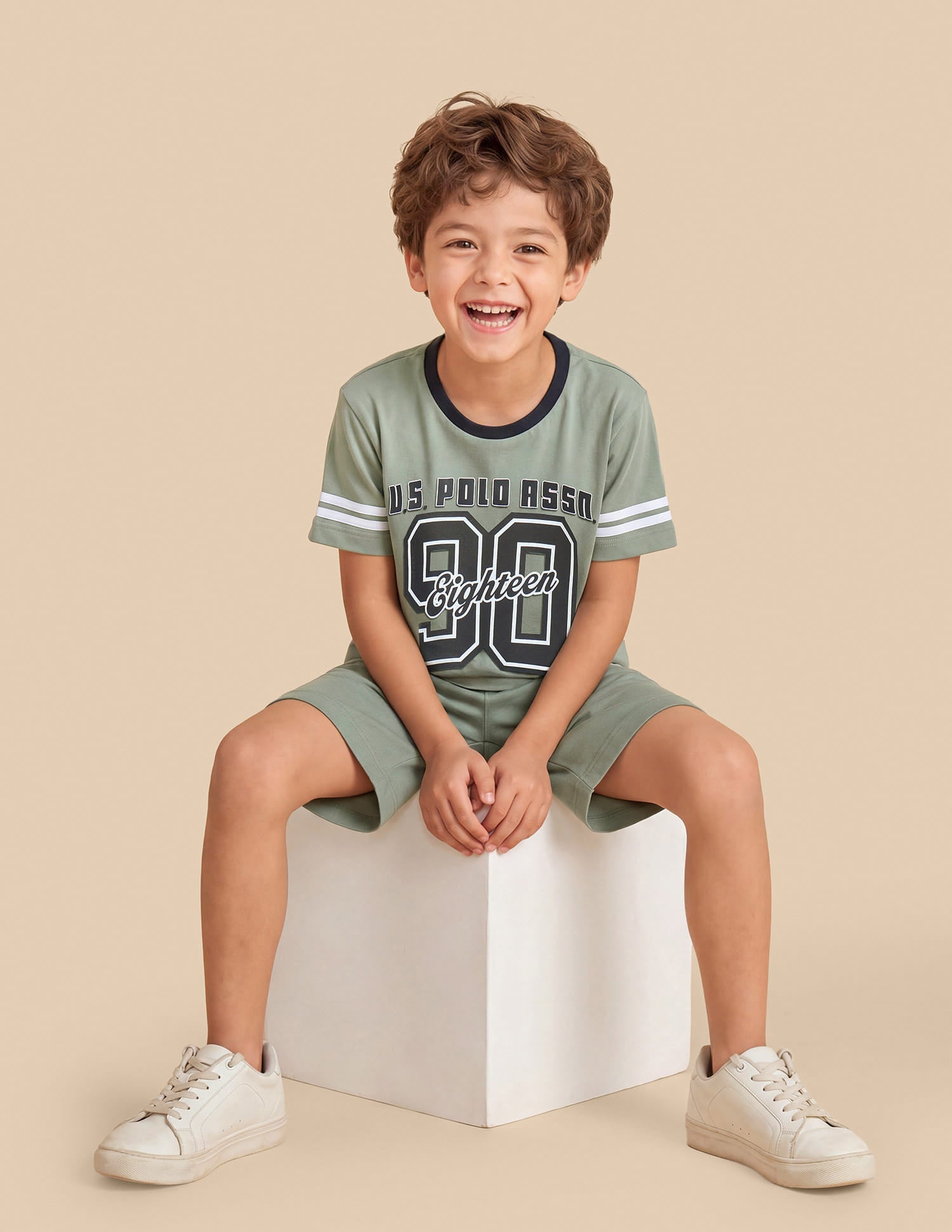 Typography Printed Regular Fit T-Shirt Green - U.S. Polo Assn. India | Large