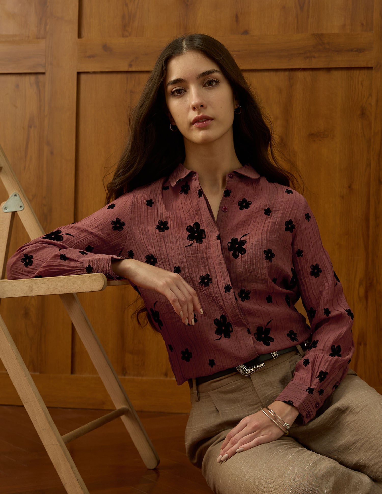 Floral Flock Regular Fit Shirt