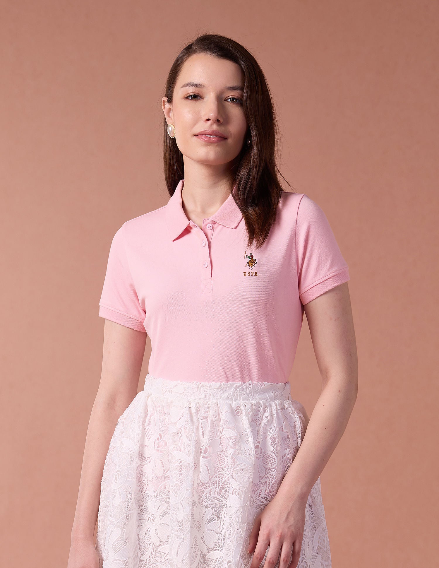 Embroidered Logo Regular Polo Shirt Light Pink - U.S. Polo Assn. India | Large