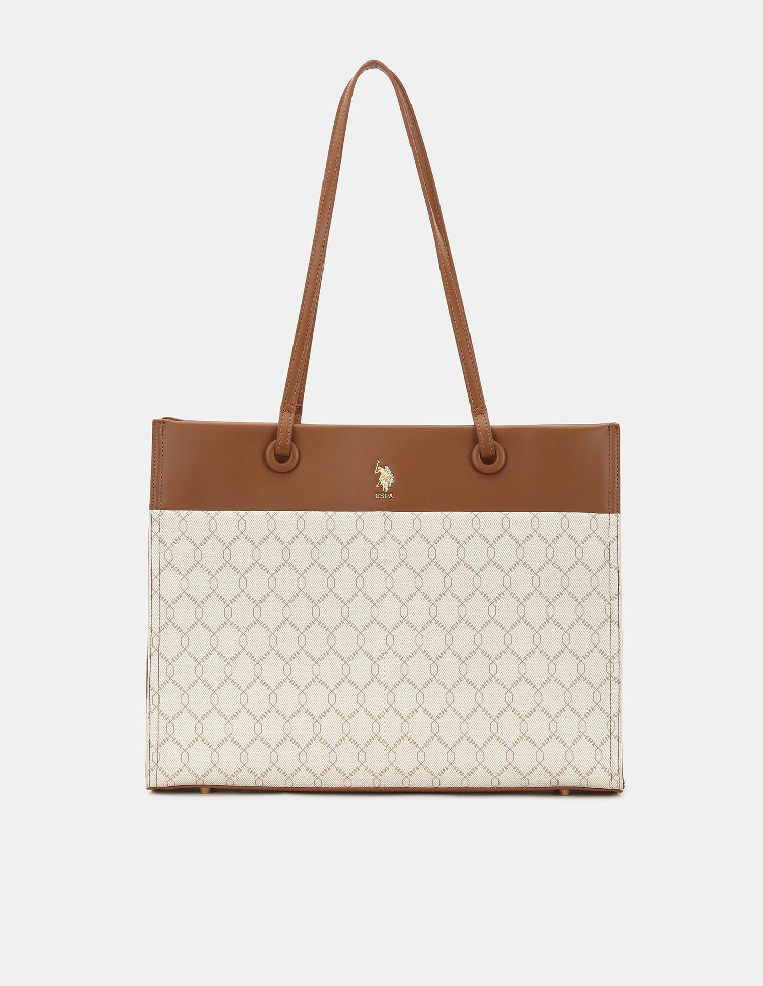 Women Bria Tote Bag with Monogram Print