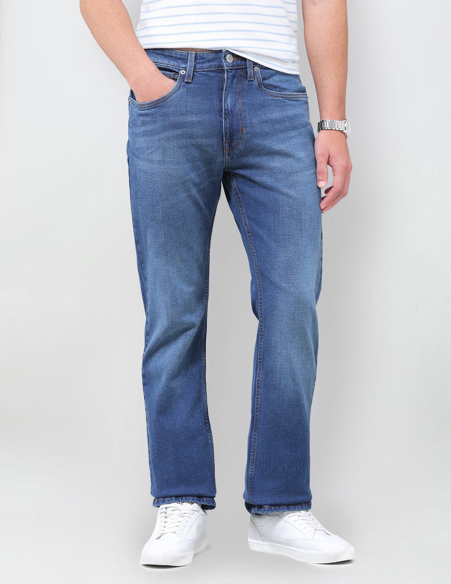 Connor Bootcut Fit Blue Jeans Mid Blue - U.S. Polo Assn. India | Large