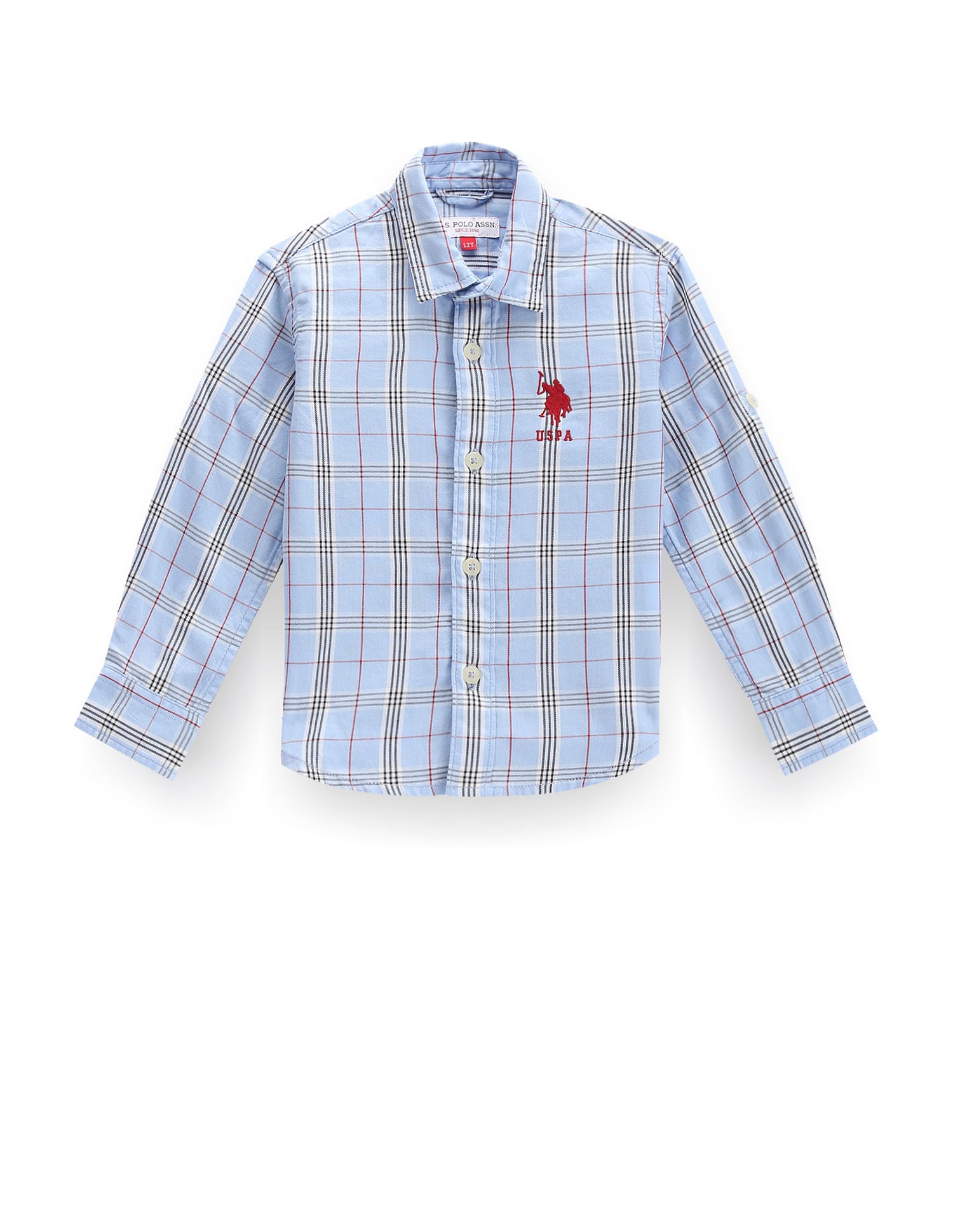 Boys Plaid Check Super Slim Fit Shirt