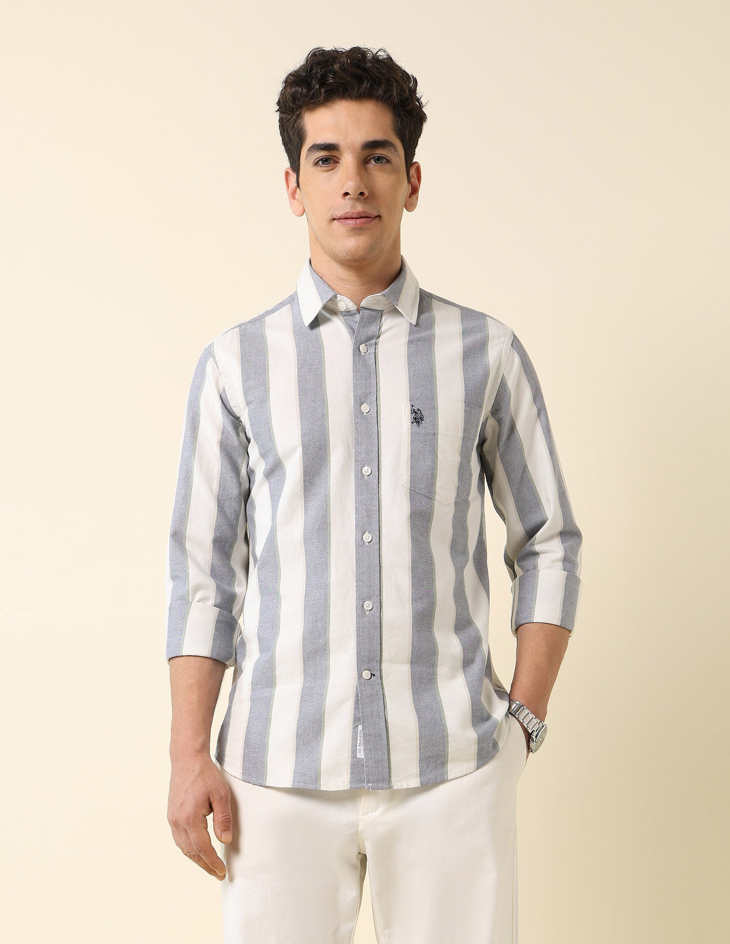 Pure Cotton Vertical Striped Shirt