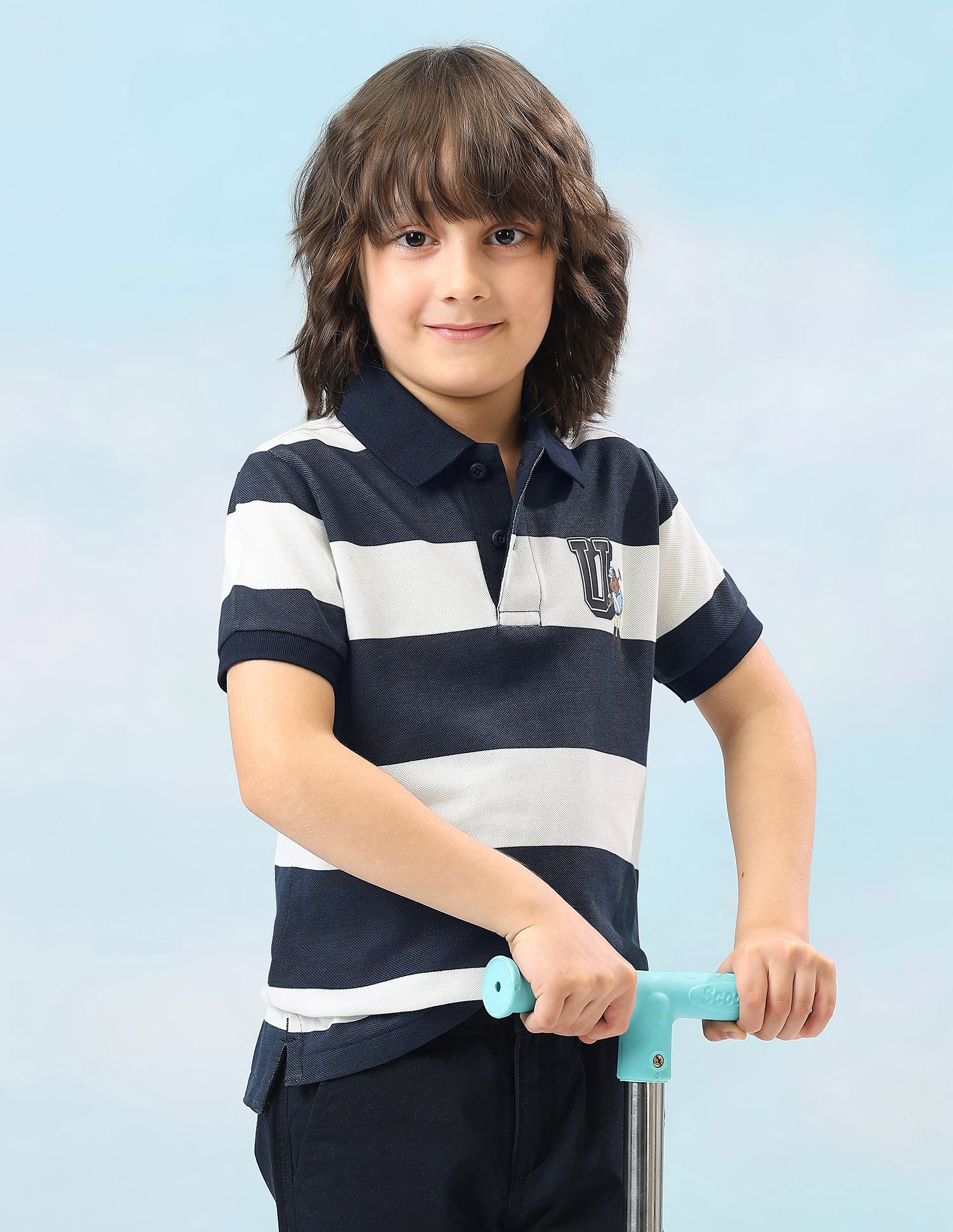 Horizontal Striped Regular Fit Polo Shirt