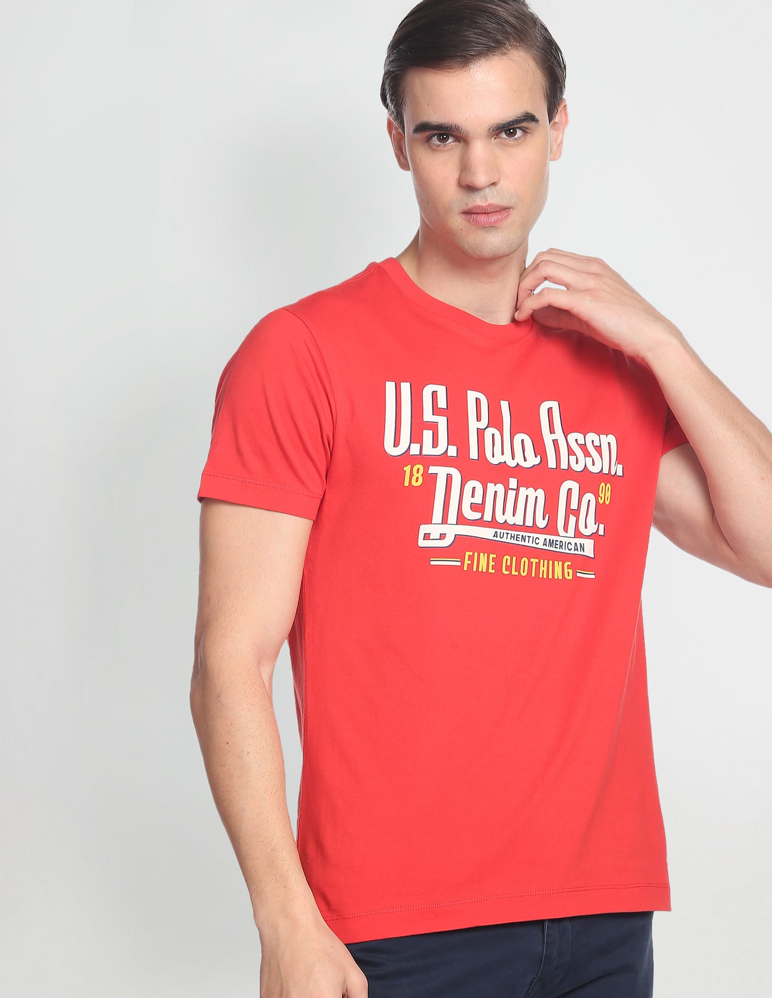 Typographic Brand Print T-Shirt Red - U.S. Polo Assn. India | Large