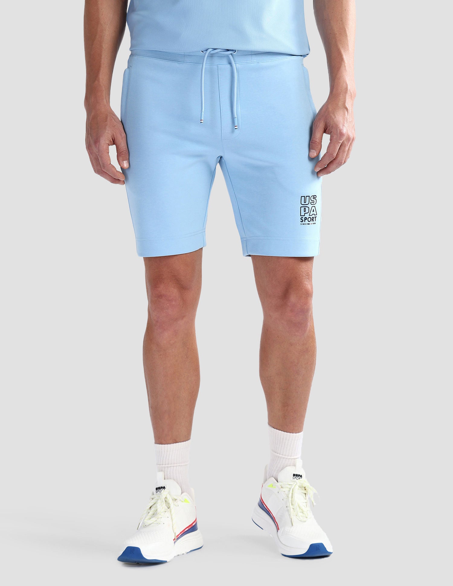 Solid Slim Fit Active Shorts Blue - U.S. Polo Assn. India | Large