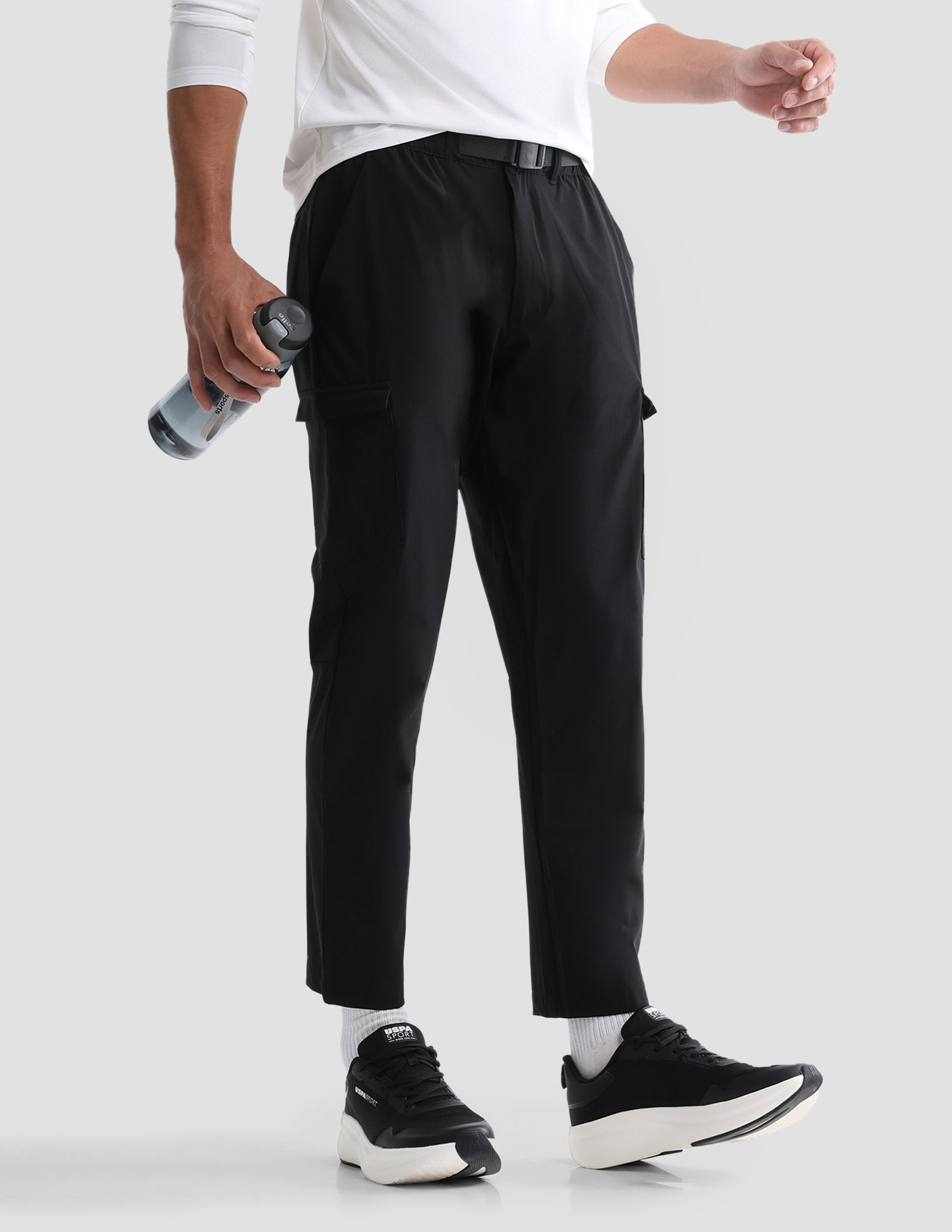 Solid Active Cargo Track Pants