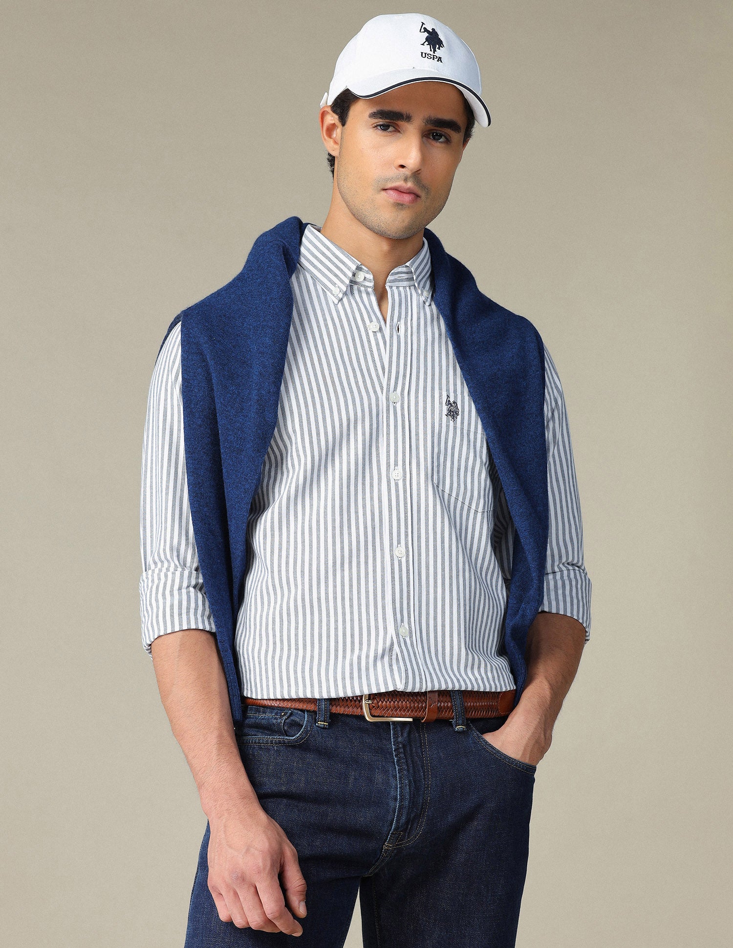 Vertical Striped Button Down Shirt