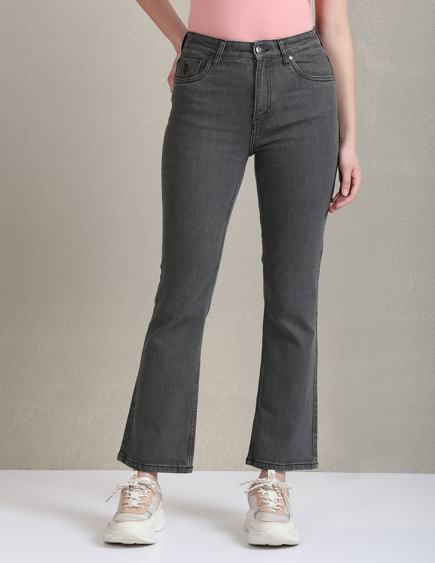 Boot Cut Fit Grey Jeans