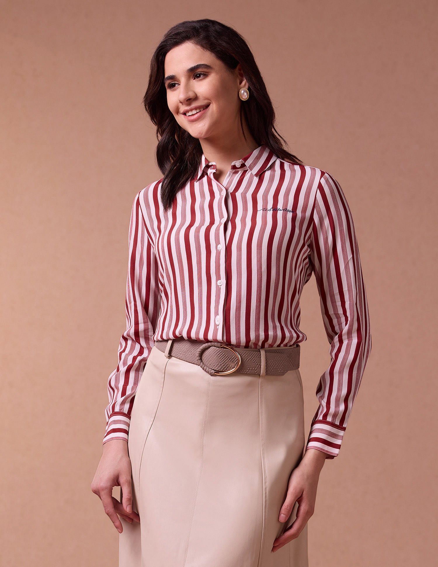 Relaxed Fit Vertical Stripe Shirt