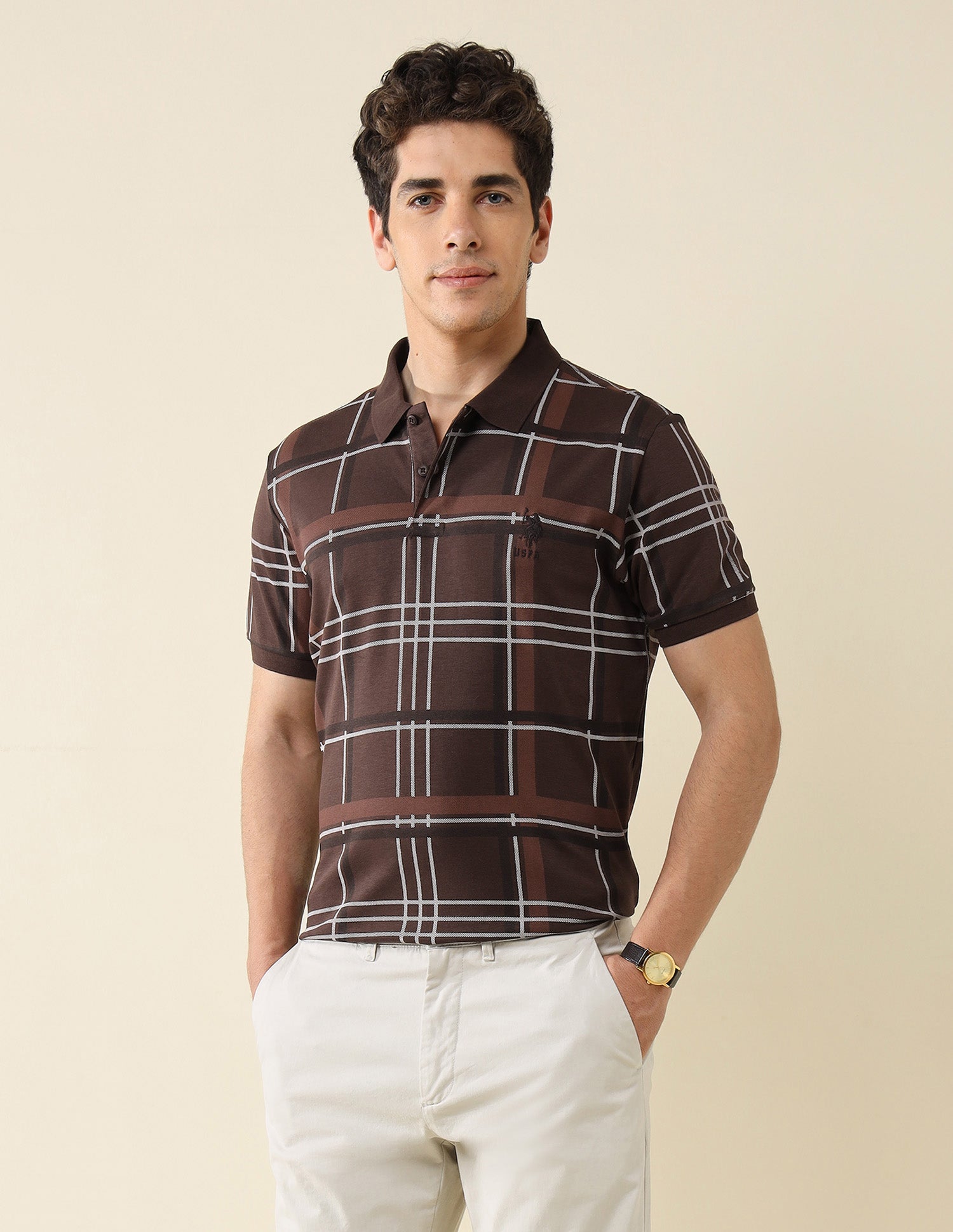 Checked Slim Fit Classic Polo Shirt – Polo India