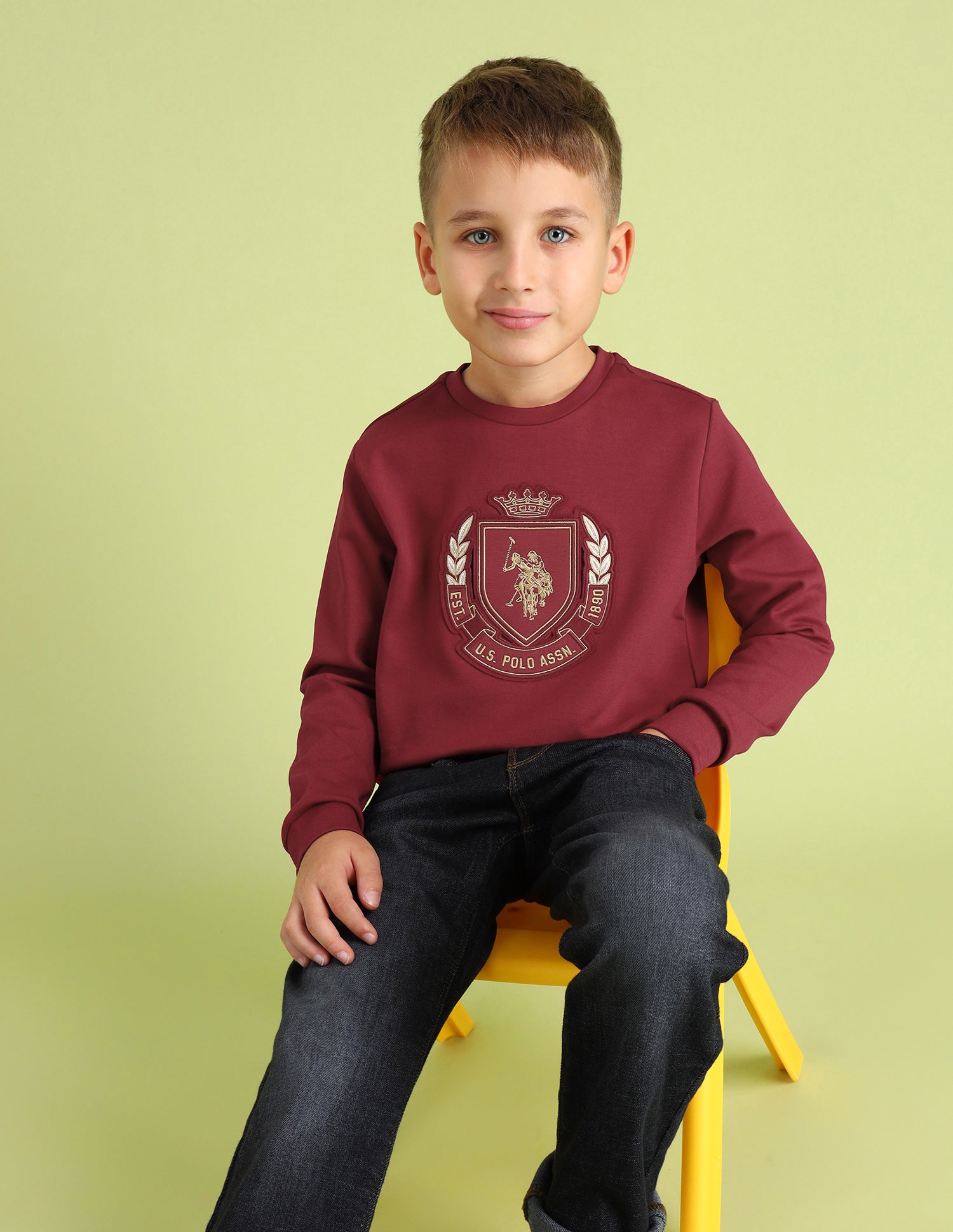 Boys Brand Embossed Regular Fit Sweatshirt