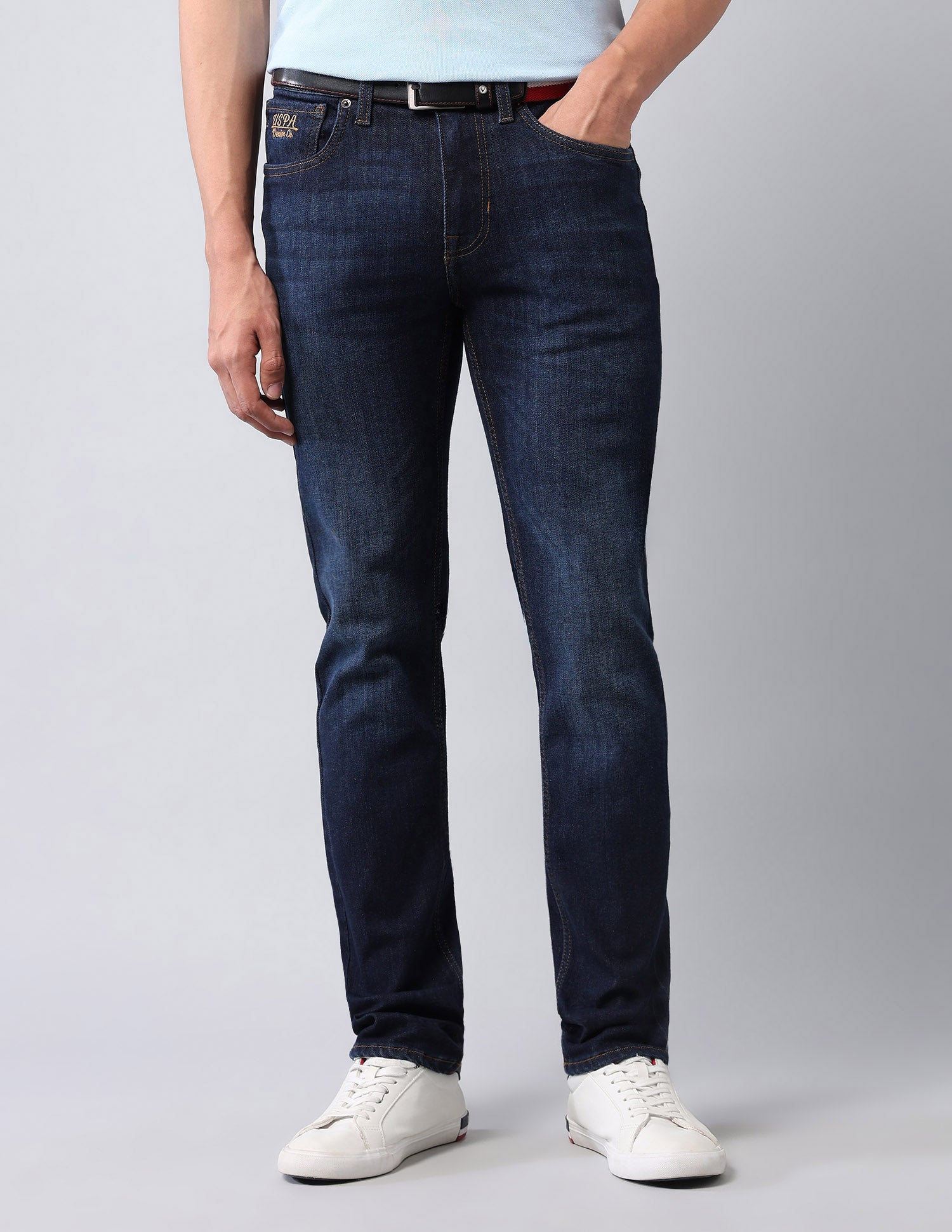 Regallo Skinny Fit Blue Jeans Dark Blue - U.S. Polo Assn. India | Large