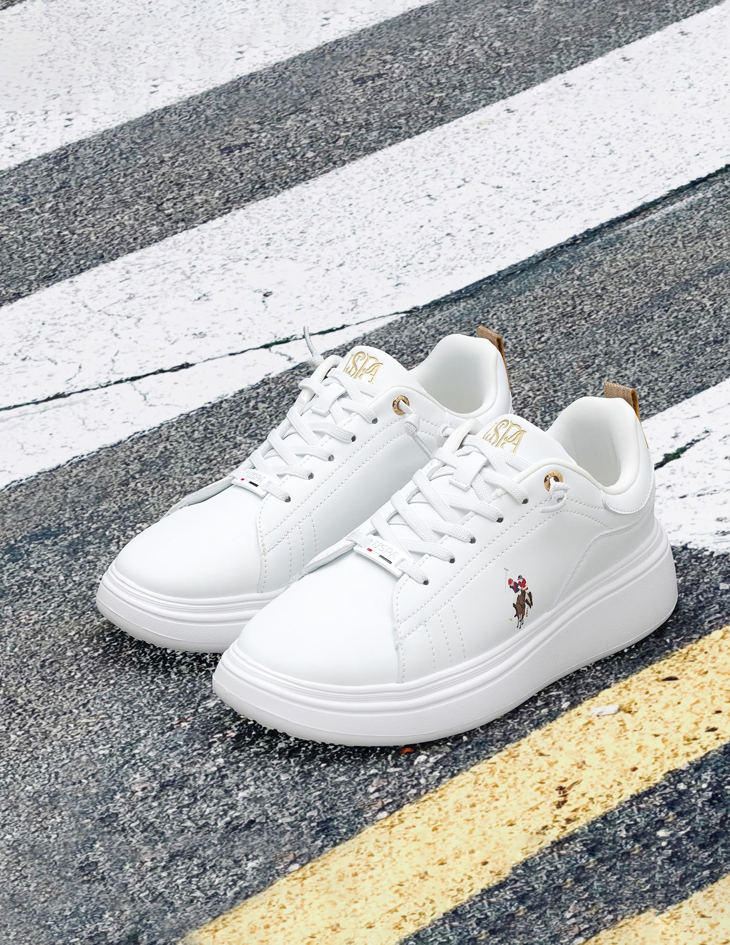 Minimal Logo Ariel Sneakers White - U.S. Polo Assn. India | Large