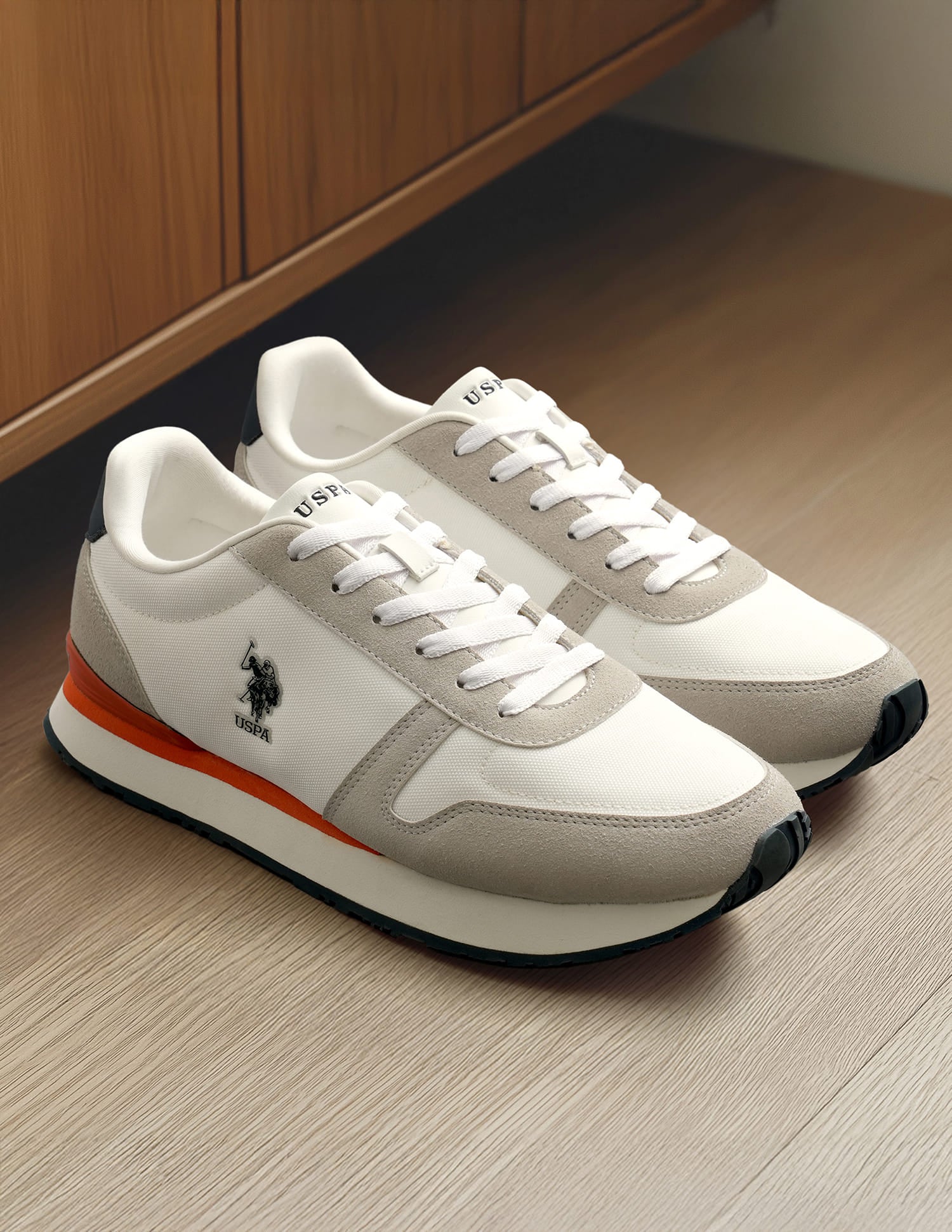Men Tregon 2.0 Colourblocked Sneakers Off White - U.S. Polo Assn. India | Large