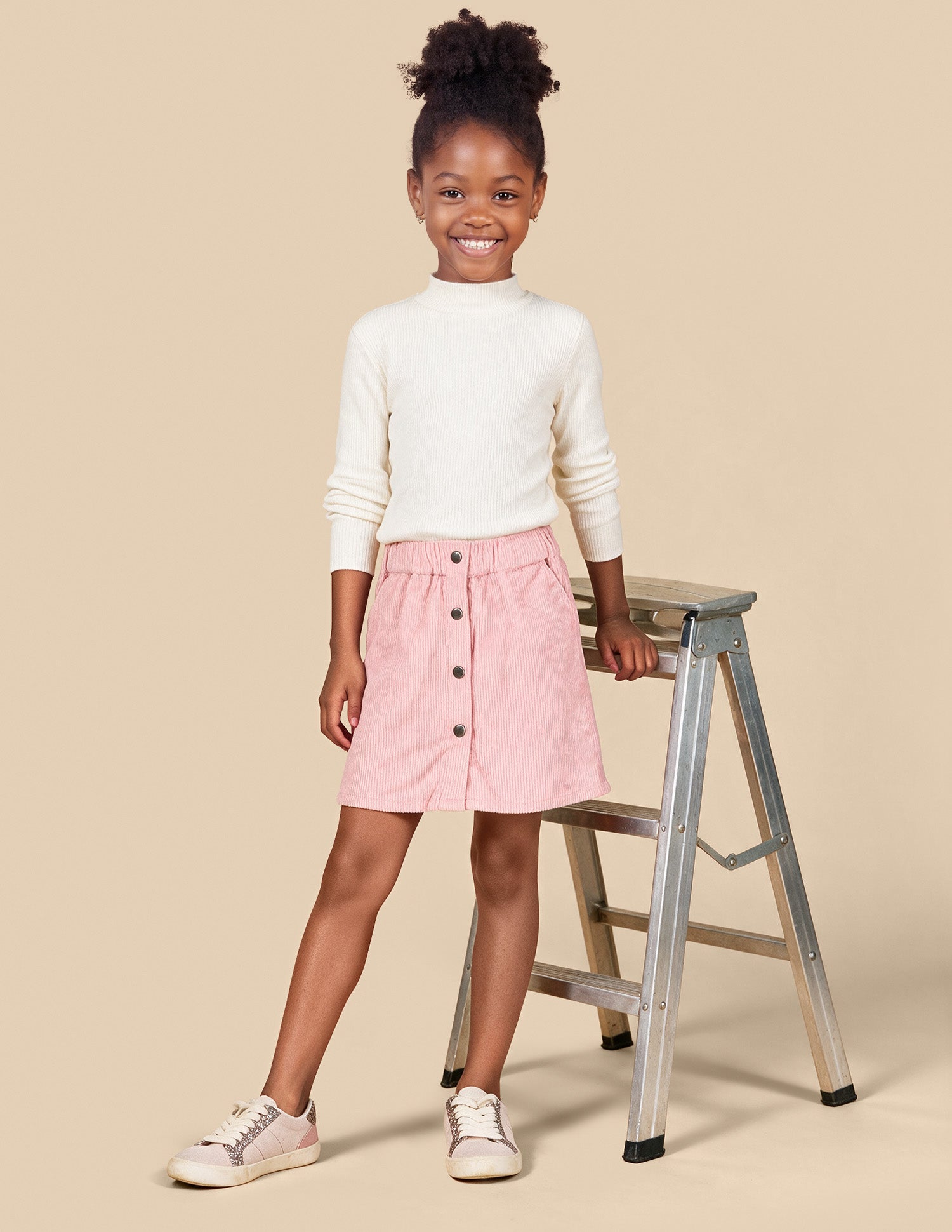 Mid Rise Corduroy Skirt