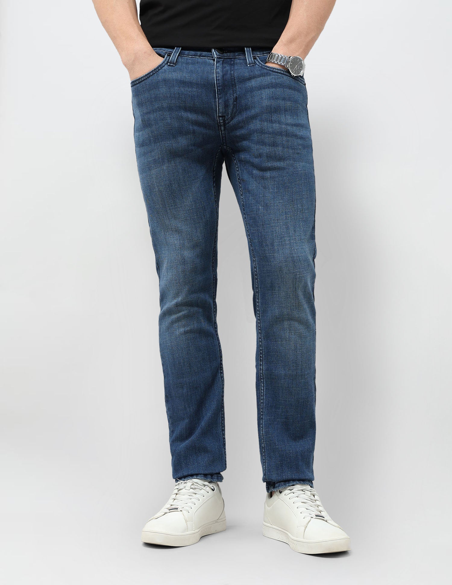 Regallo Skinny Fit Mid Rise Jeans Med Blue - U.S. Polo Assn. India | Large