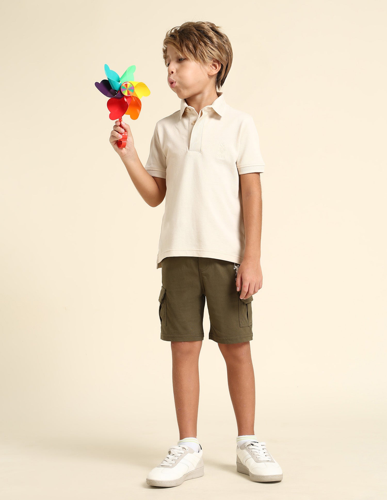 Boys Regular Fit Solid Polo Shirt