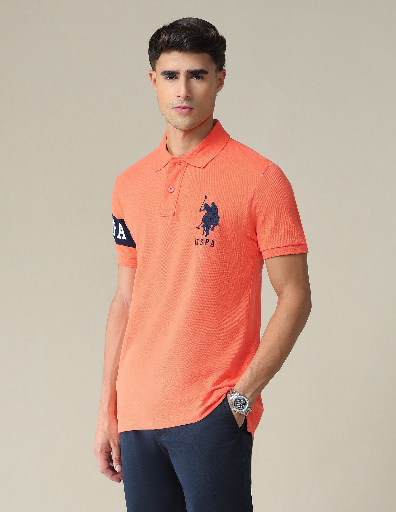 Solid Cotton Polo Shirt