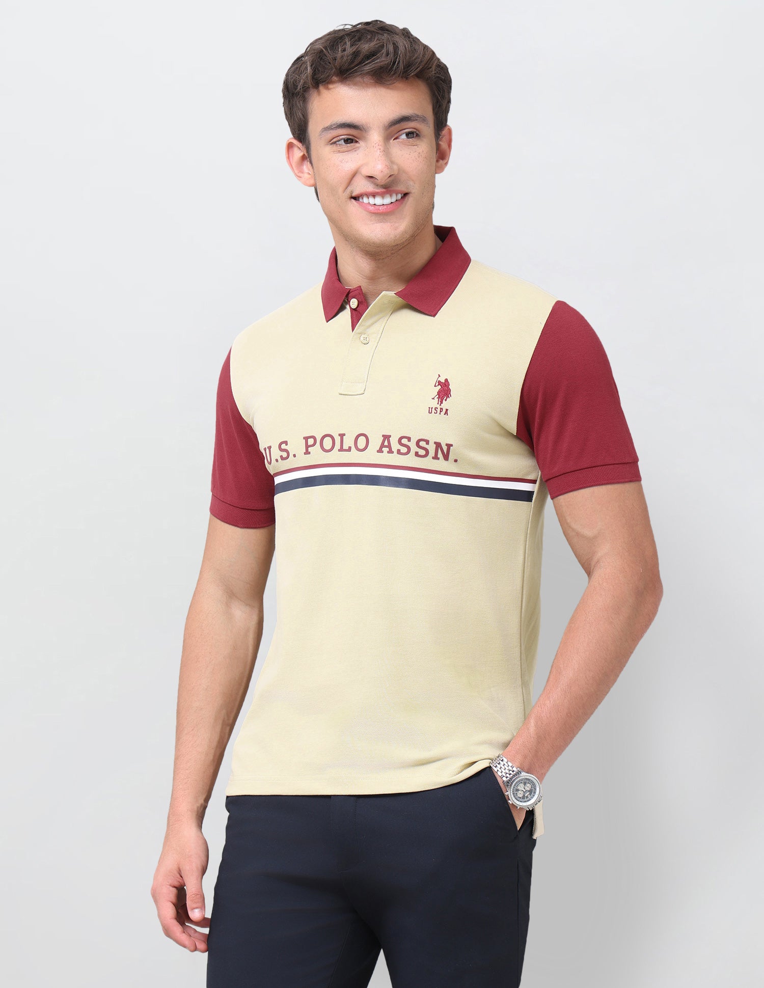 Brand Printed Regular Fit Polo Shirt