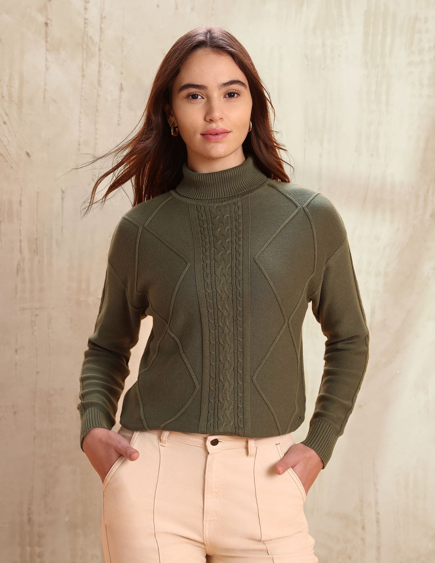 Patterned Knit Regular Fit Sweater