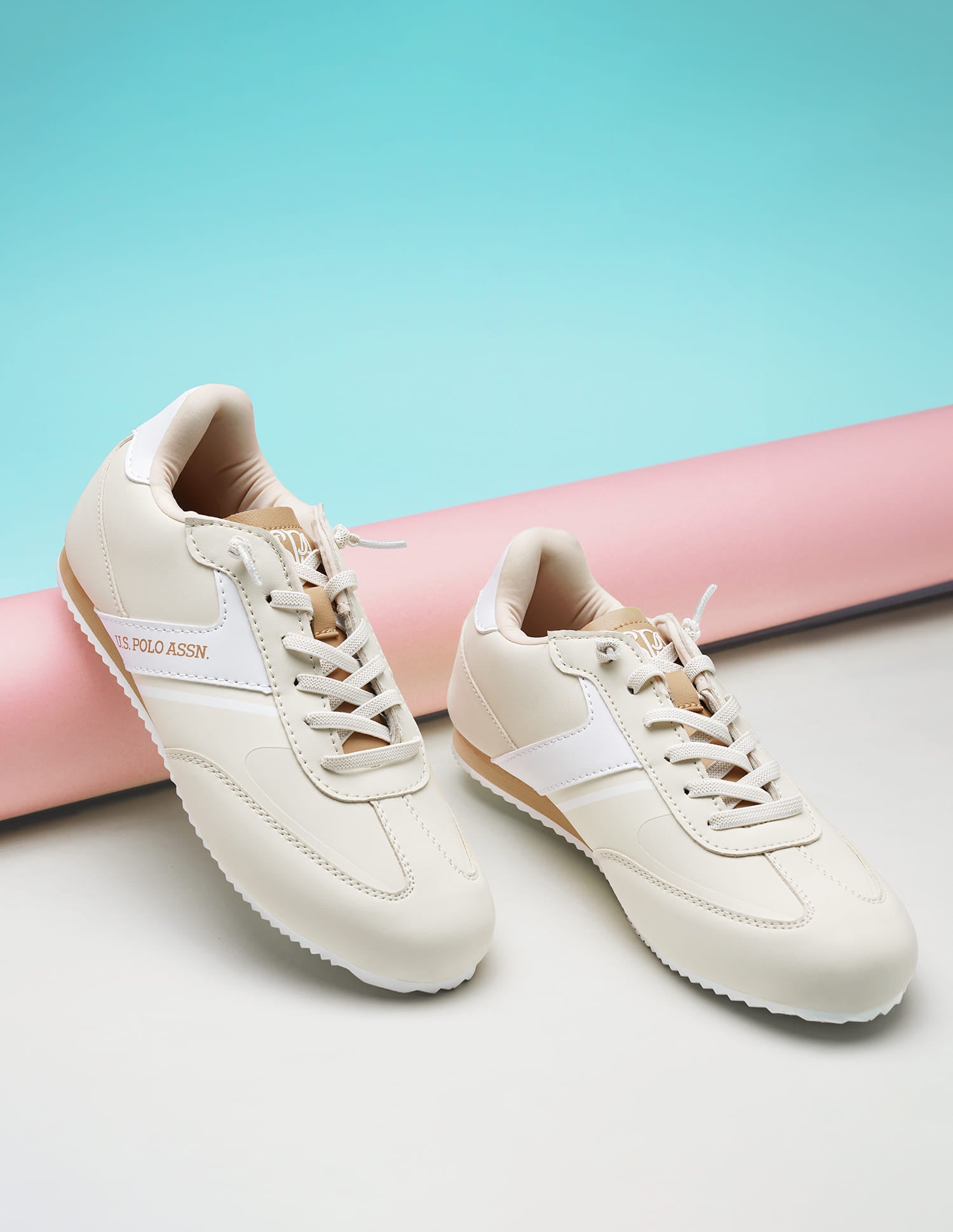Women Colour Block Valery Sneakers Beige - U.S. Polo Assn. India | Large