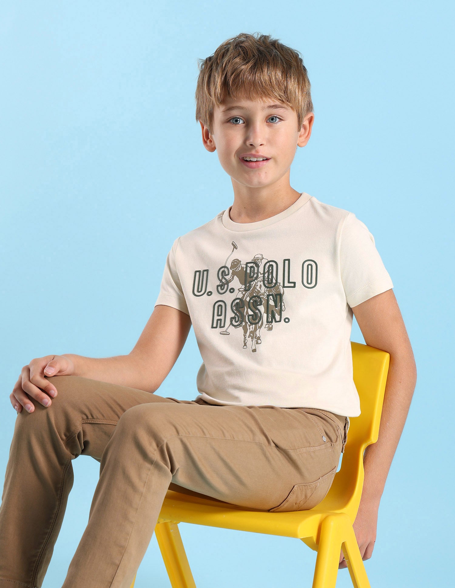 Boys Brand Printed Regular Fit T-Shirt