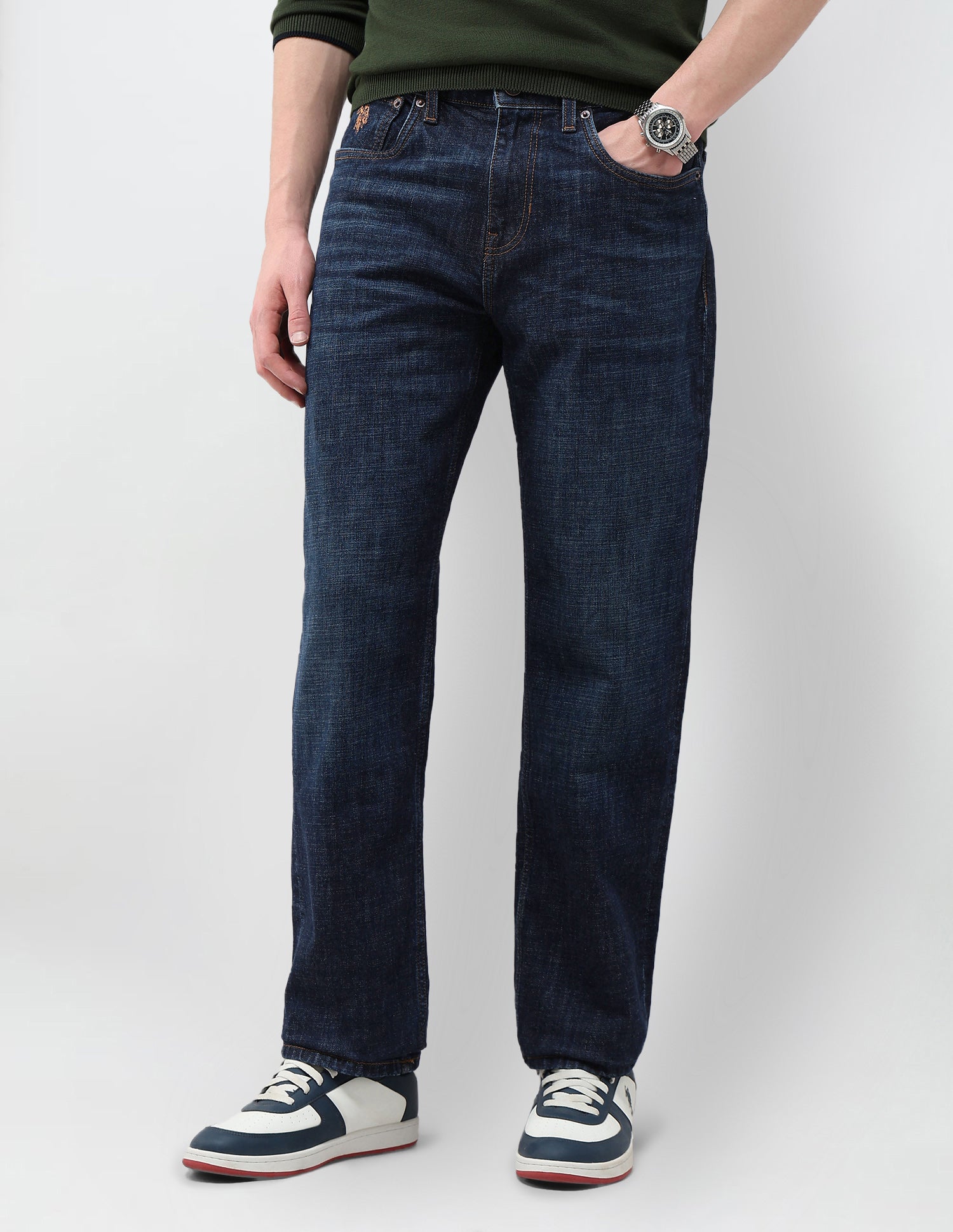 Shawn Relaxed Fit Whiskered Jeans