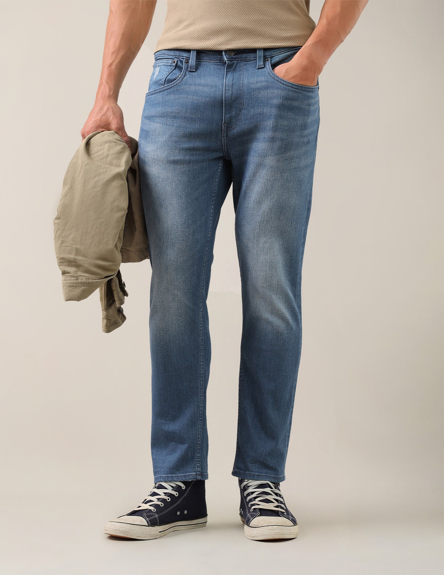 Cole Comfort Cropped Fit Blue Jeans Light Blue - U.S. Polo Assn. India | Large
