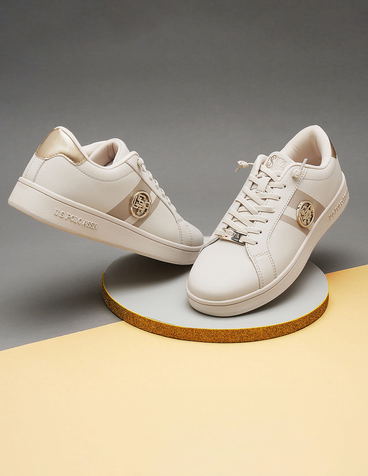 Women Striped Emery 2.0 Sneakers Nude - U.S. Polo Assn. India | Large