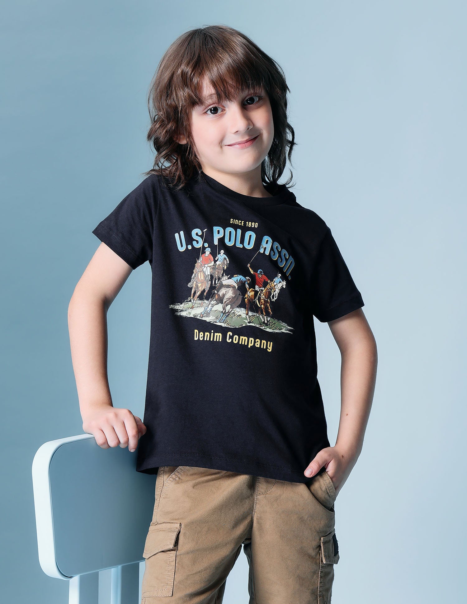 Boys Brand Printed Regular Fit T-Shirt