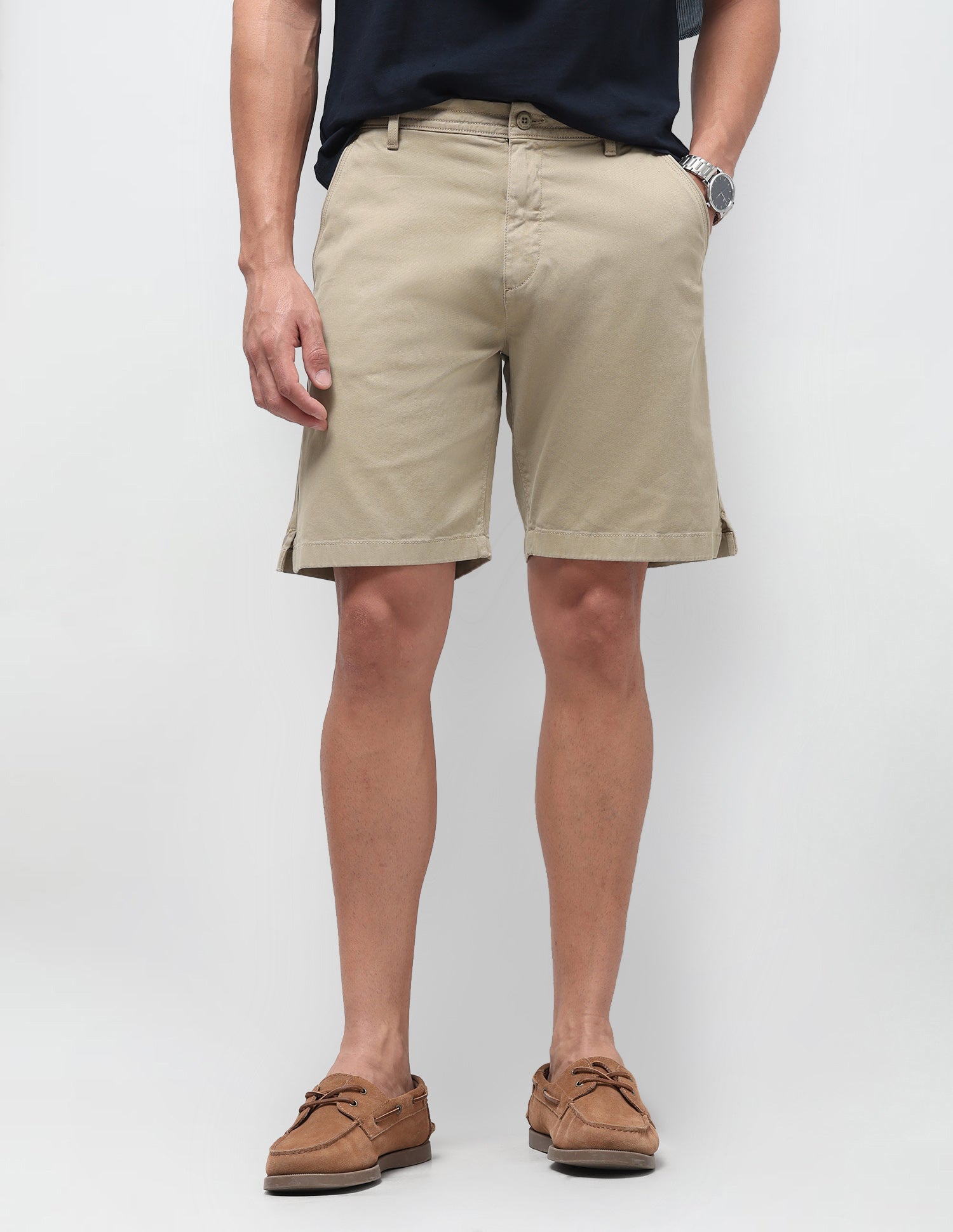 Mid Rise Slim Fit Shorts