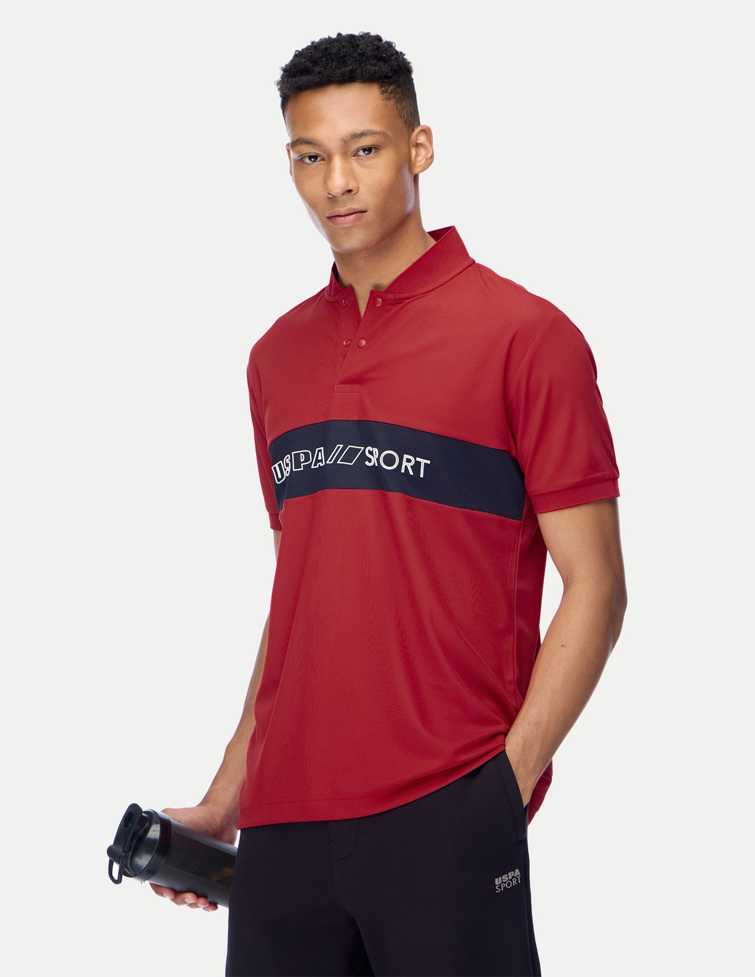 Brand Embossed Regular Fit Active Polo Shirt Red - U.S. Polo Assn. India | Large
