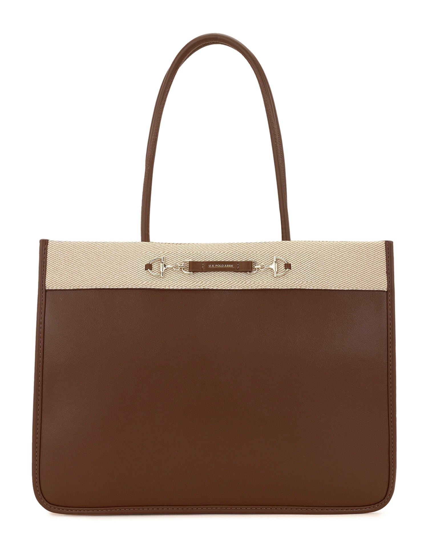 Women Aubrey Colour Blocked Tote Bag Brown - U.S. POLO ASSN. | Large