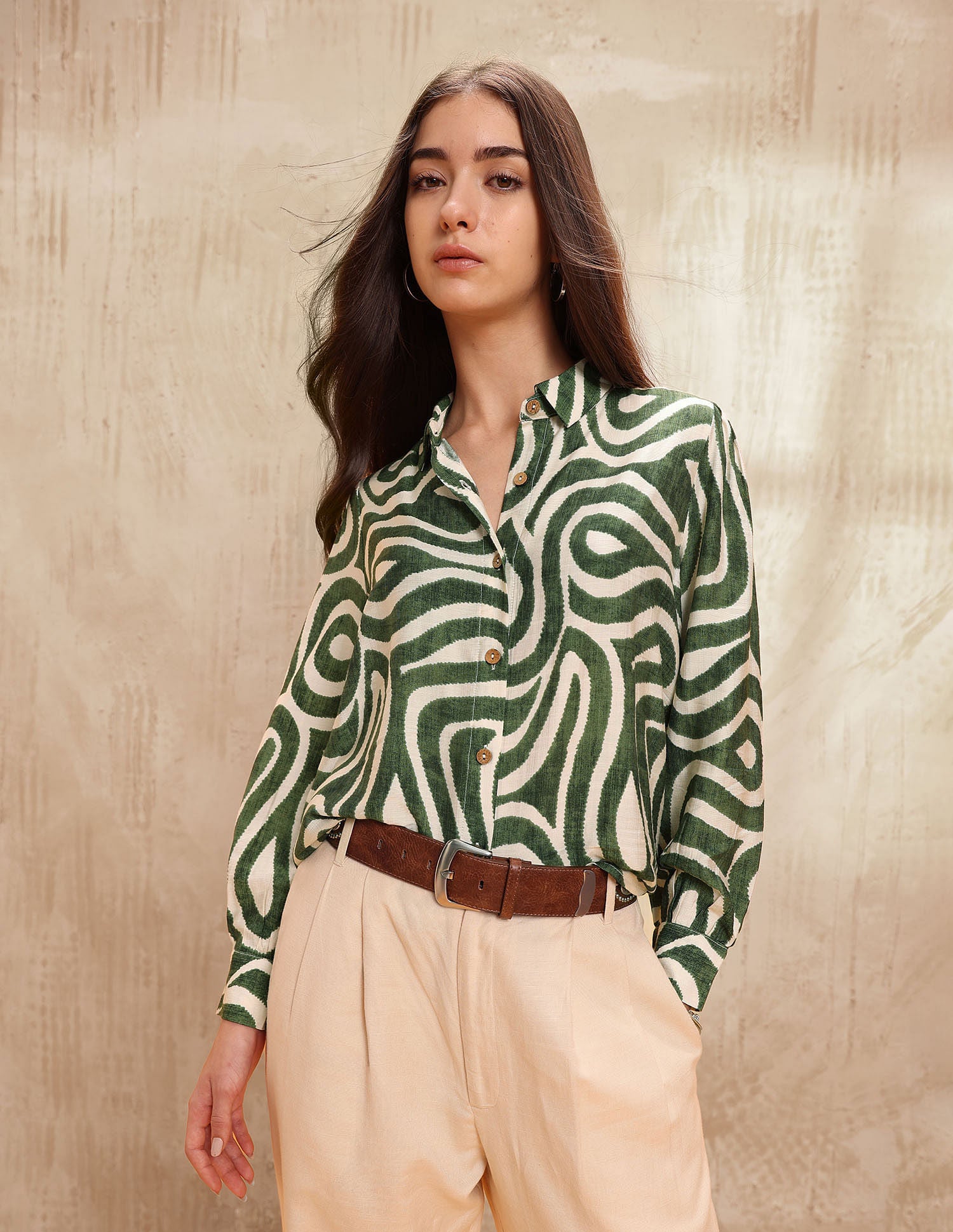 Abstract Printed Regular Fit Shirt