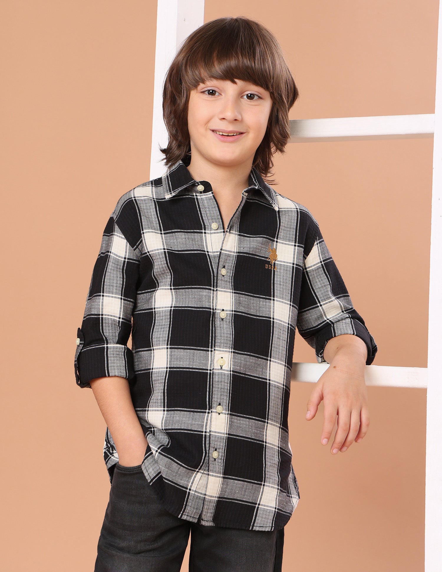 Tartan Checked Regular Fit Shirt Black - U.S. Polo Assn. India | Large