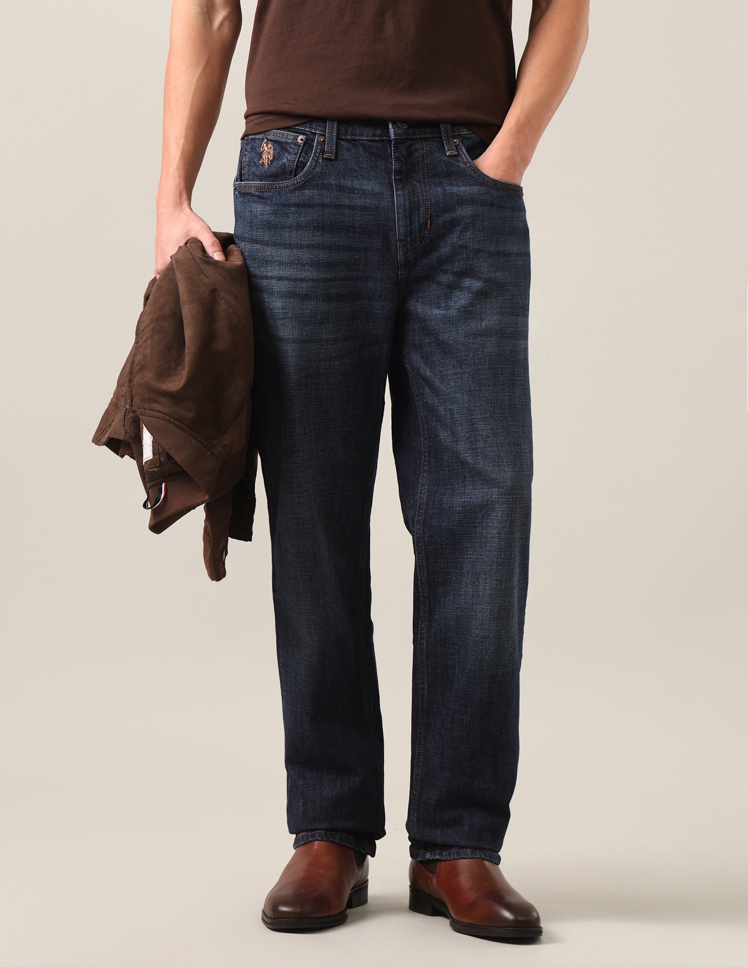 Shawn Relaxed Fit Blue Jeans Dark Blue - U.S. Polo Assn. India | Large