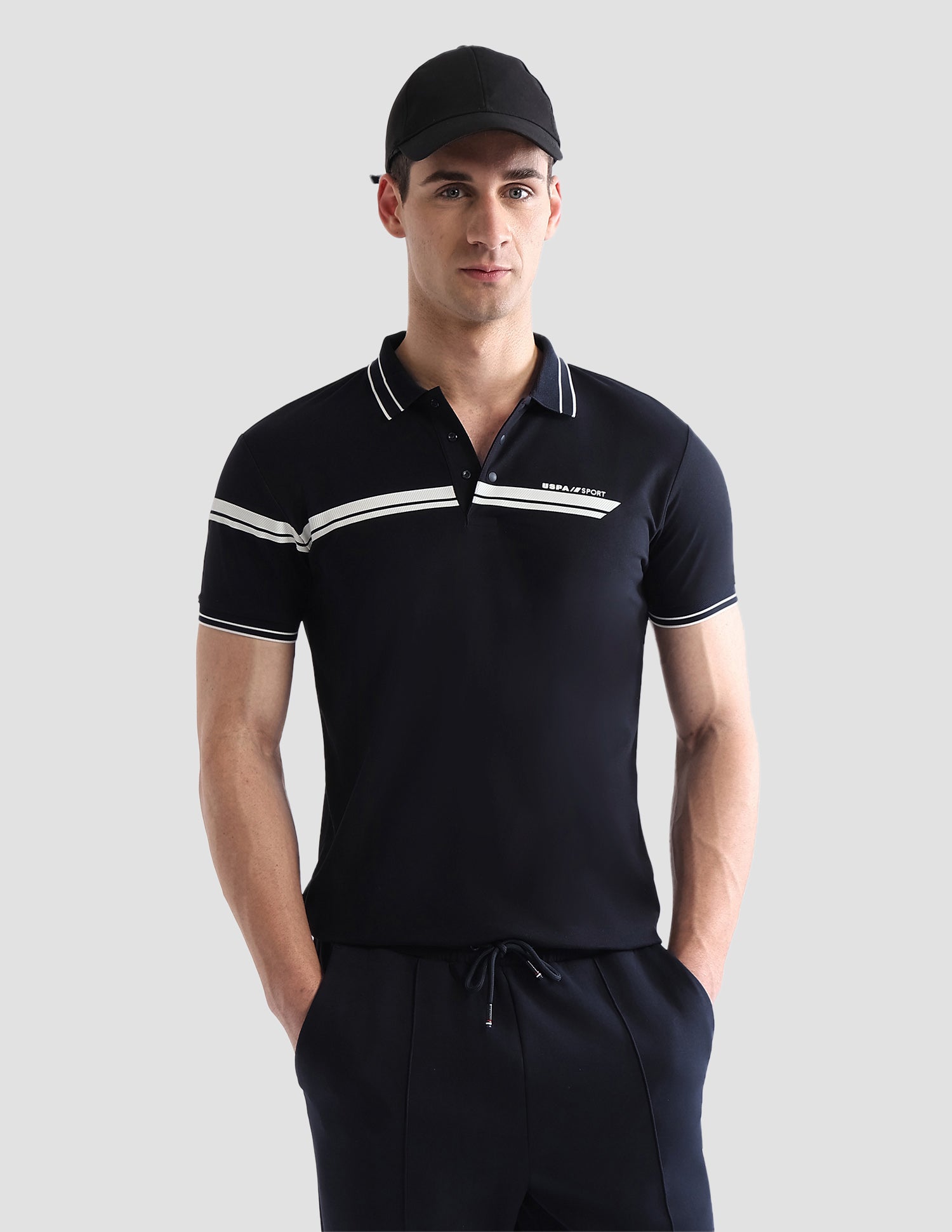 Solid Regular Fit Active Polo Shirt