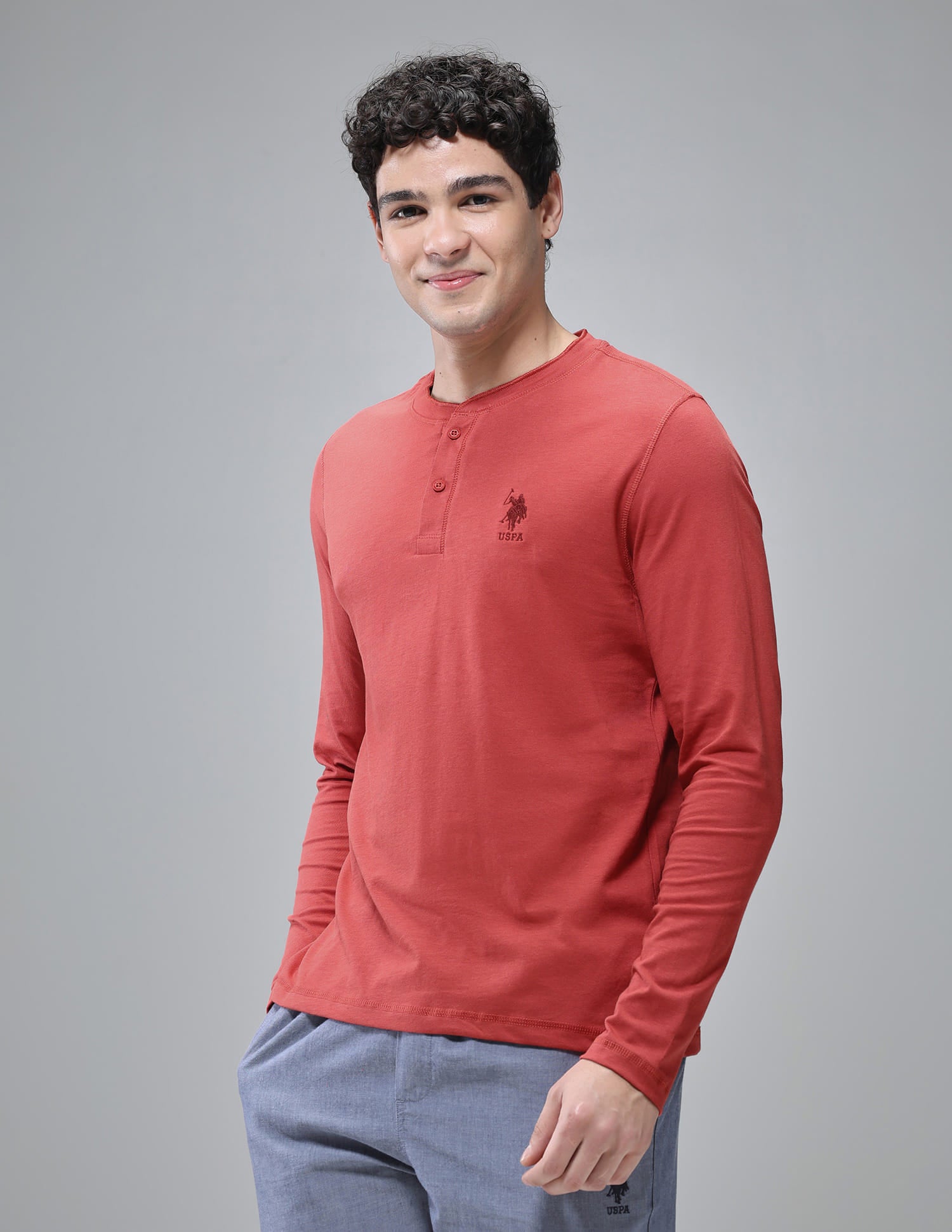Henley Neck Solid I694 Lounge T-Shirt - Pack Of 1