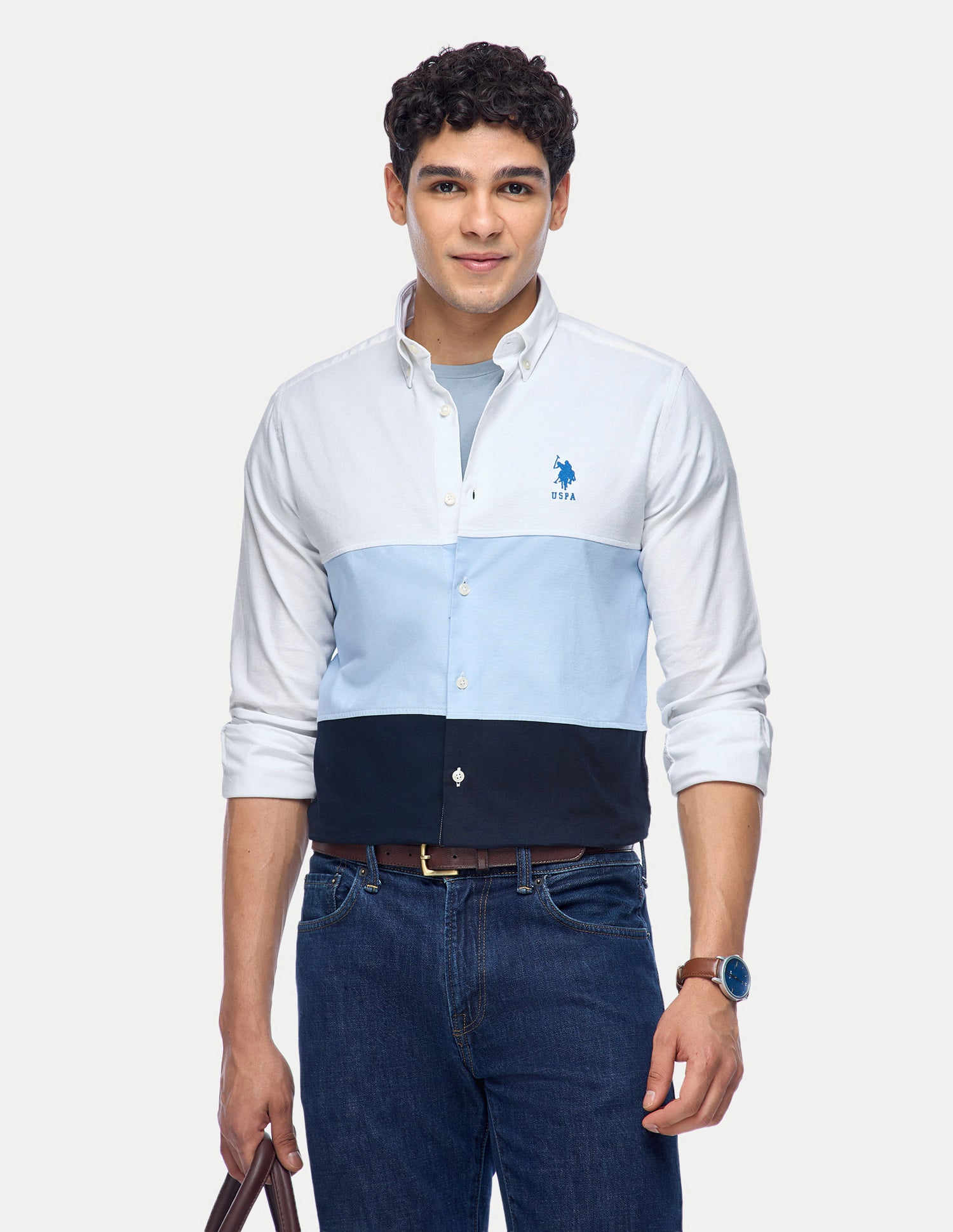 Colour Block Oxford Shirt