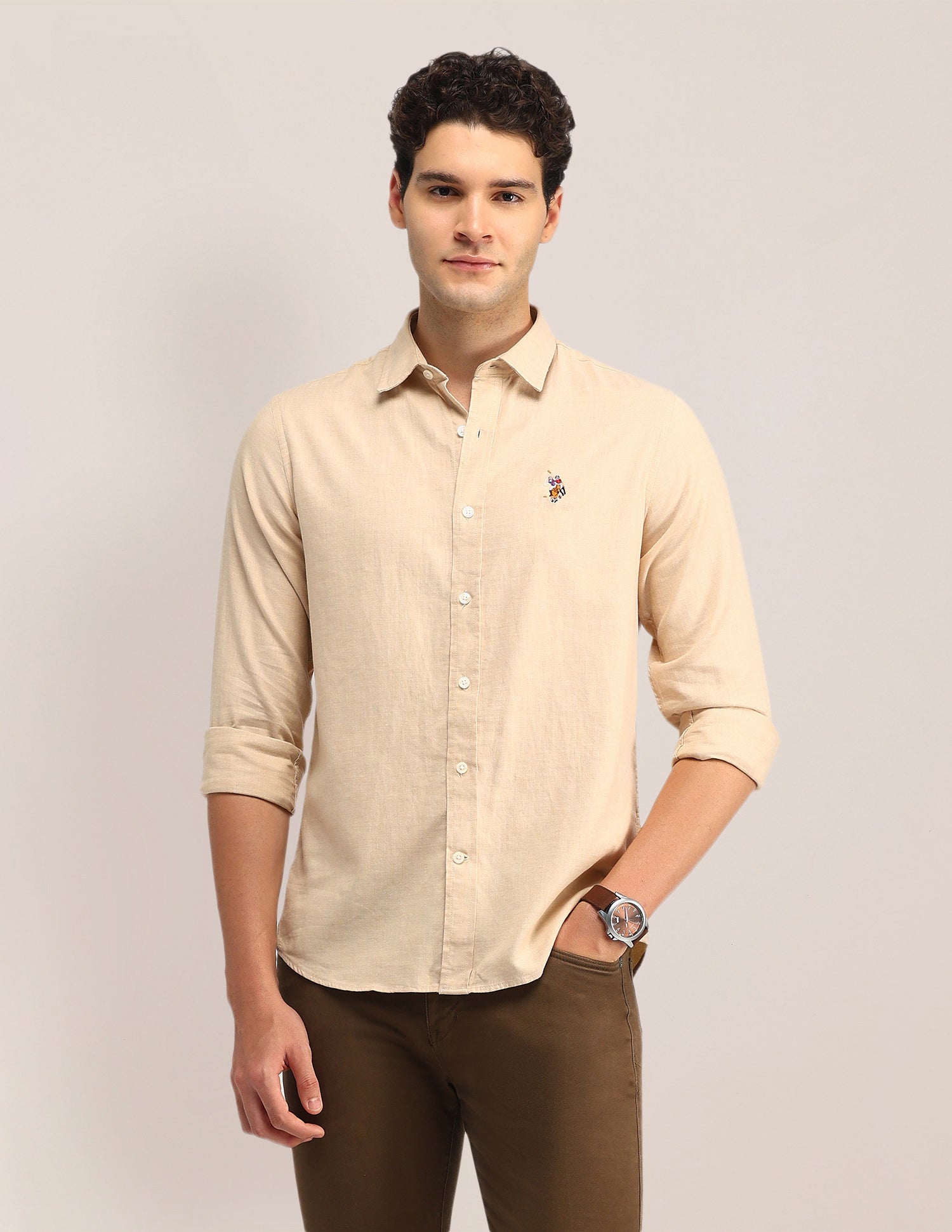 Solid Tailored Fit Shirt