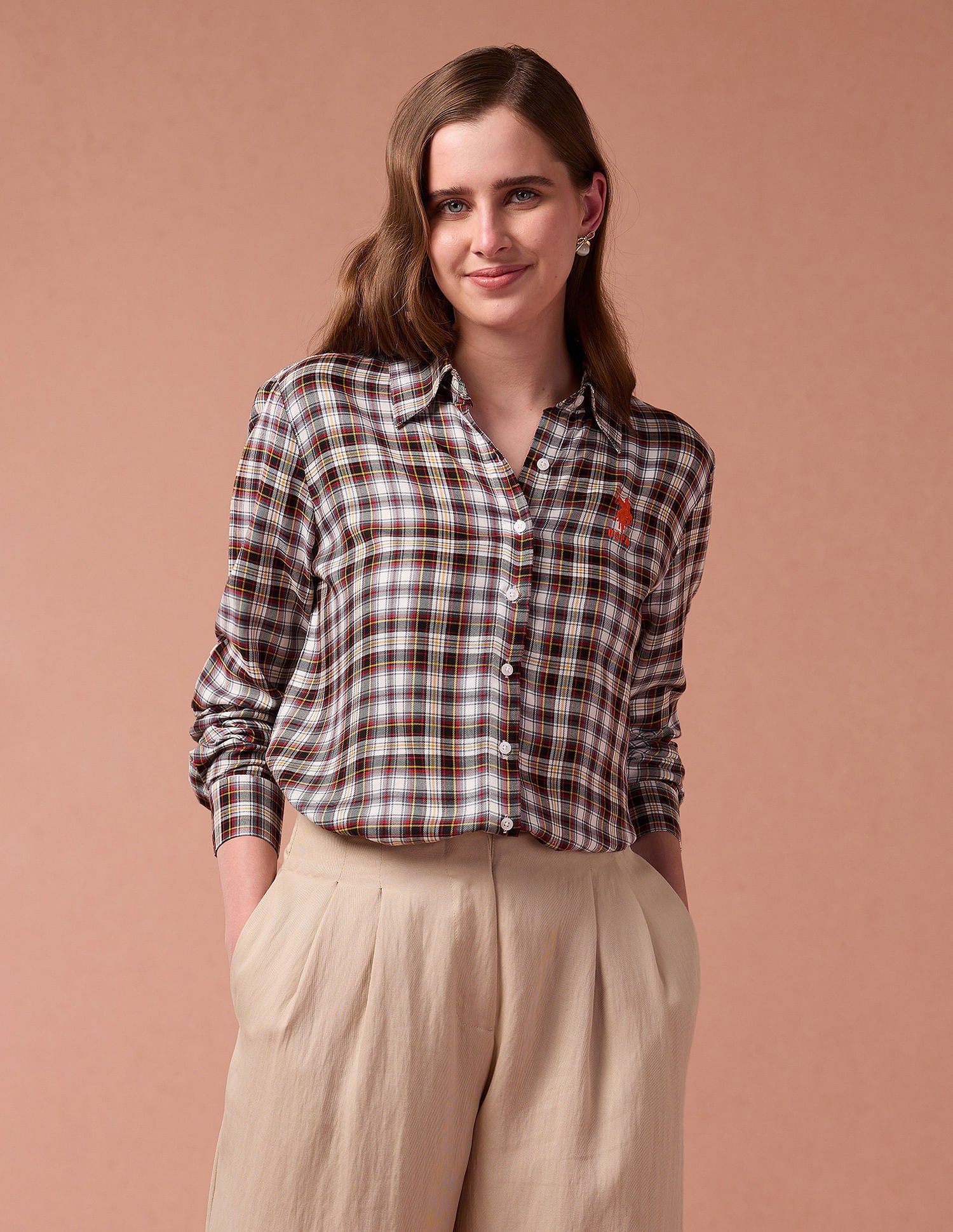 Tartan Check Pure Cotton Shirt Multicolour - U.S. Polo Assn. India | Large