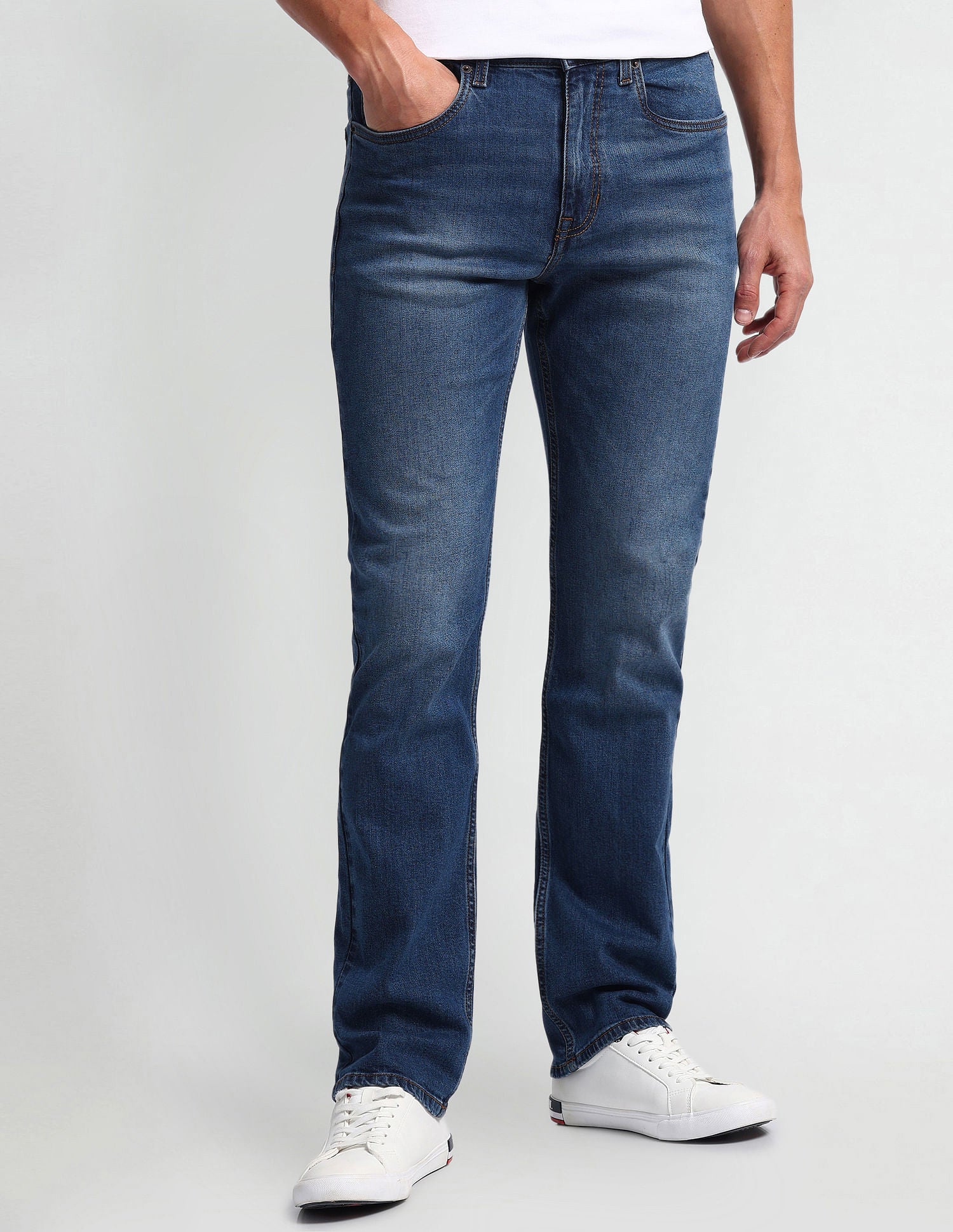 Harold Slim Straight Blue Jeans Blue - U.S. Polo Assn. India | Large